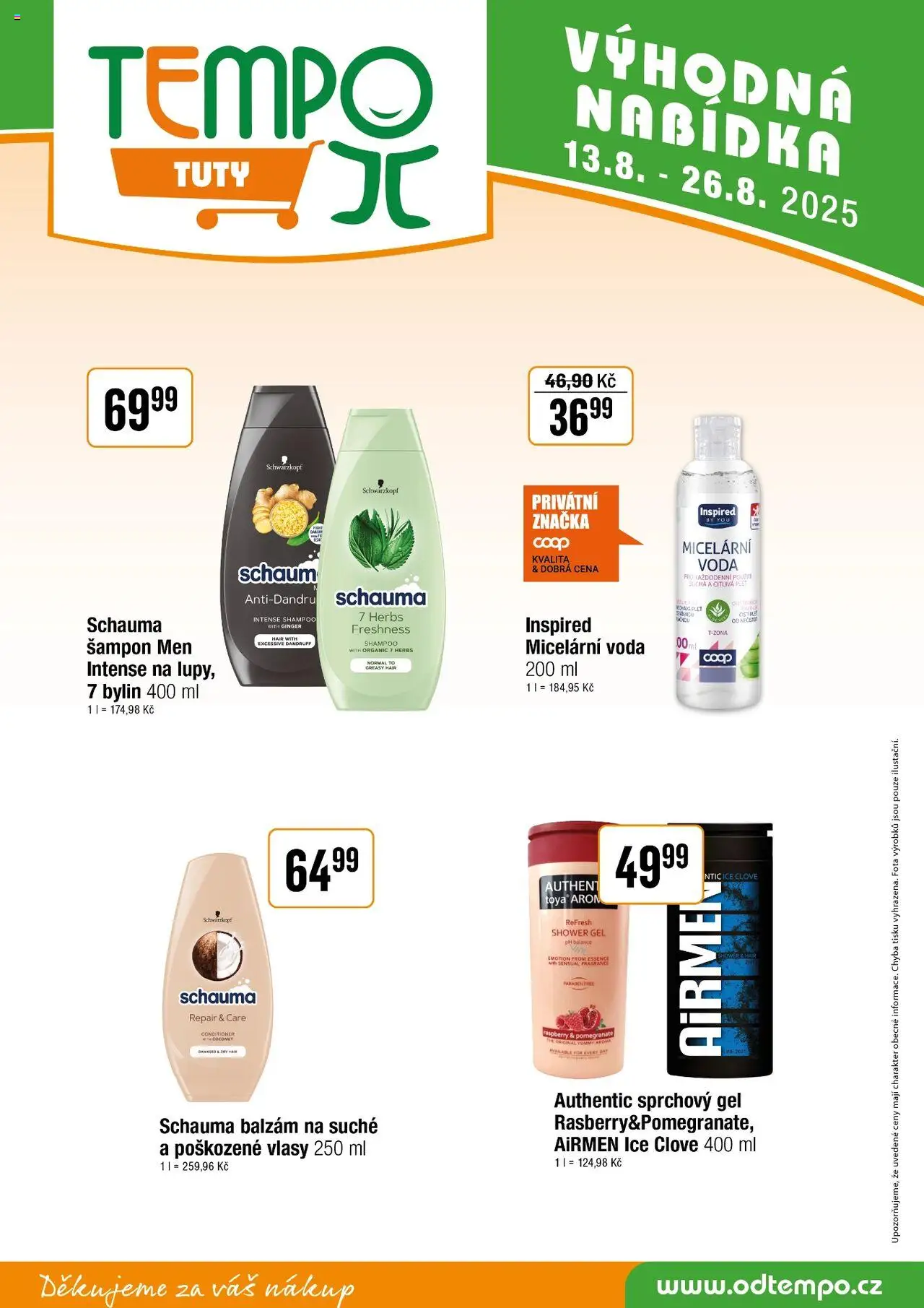 Tempo leták - Tuty od 13.08.2025 | Strana: 15 | Produkty: Sprchový gel, Voda, Essence, Šampon