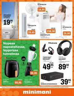  | Sivu: 10 | Tuotteet: Ilmastointilaite, Tehosekoitin, Langattomat kuulokkeet, Lattiatuuletin