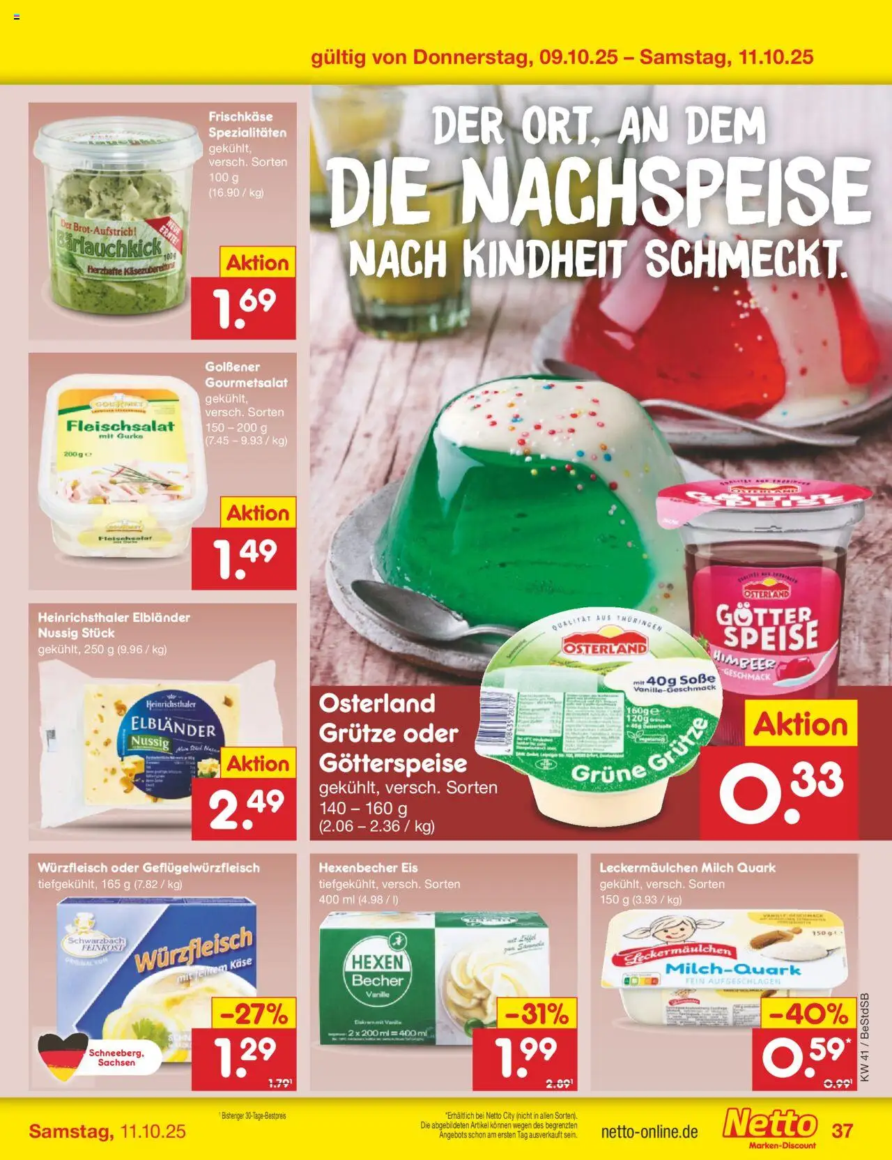 Netto Marken-Discount Prospekt 	 – gültig ab 06.10.2025 | Seite: 43 | Produkte: Quark, Soße, Eis, Frischkase