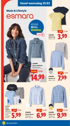 ESMARA Dames blouse, Dames blouse 100% katoen Maten: 36 t/m 44 - Voorbeeld van een folder van Lidl, geldig van 23.03.2026 | Pagina: 28