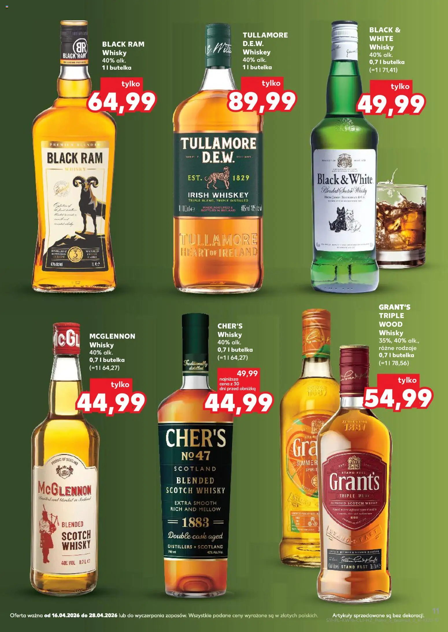 Kaufland Polsko leták - Barek od 16.04.2026 | Strana: 11 | Produkty: Whiskey, Whisky