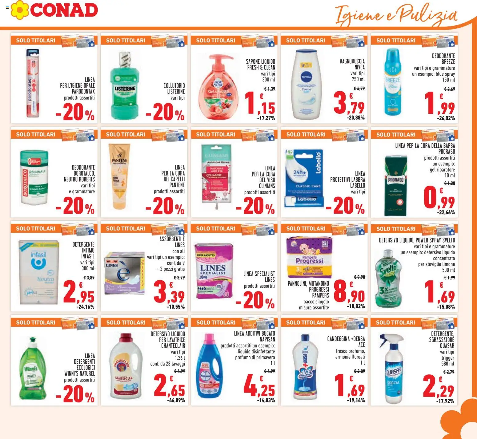Volantino Conad del 01.12.2025 | Pagina: 23 | Prodotti: Deodorante, Detergente intimo, Frutta, Lavatrice