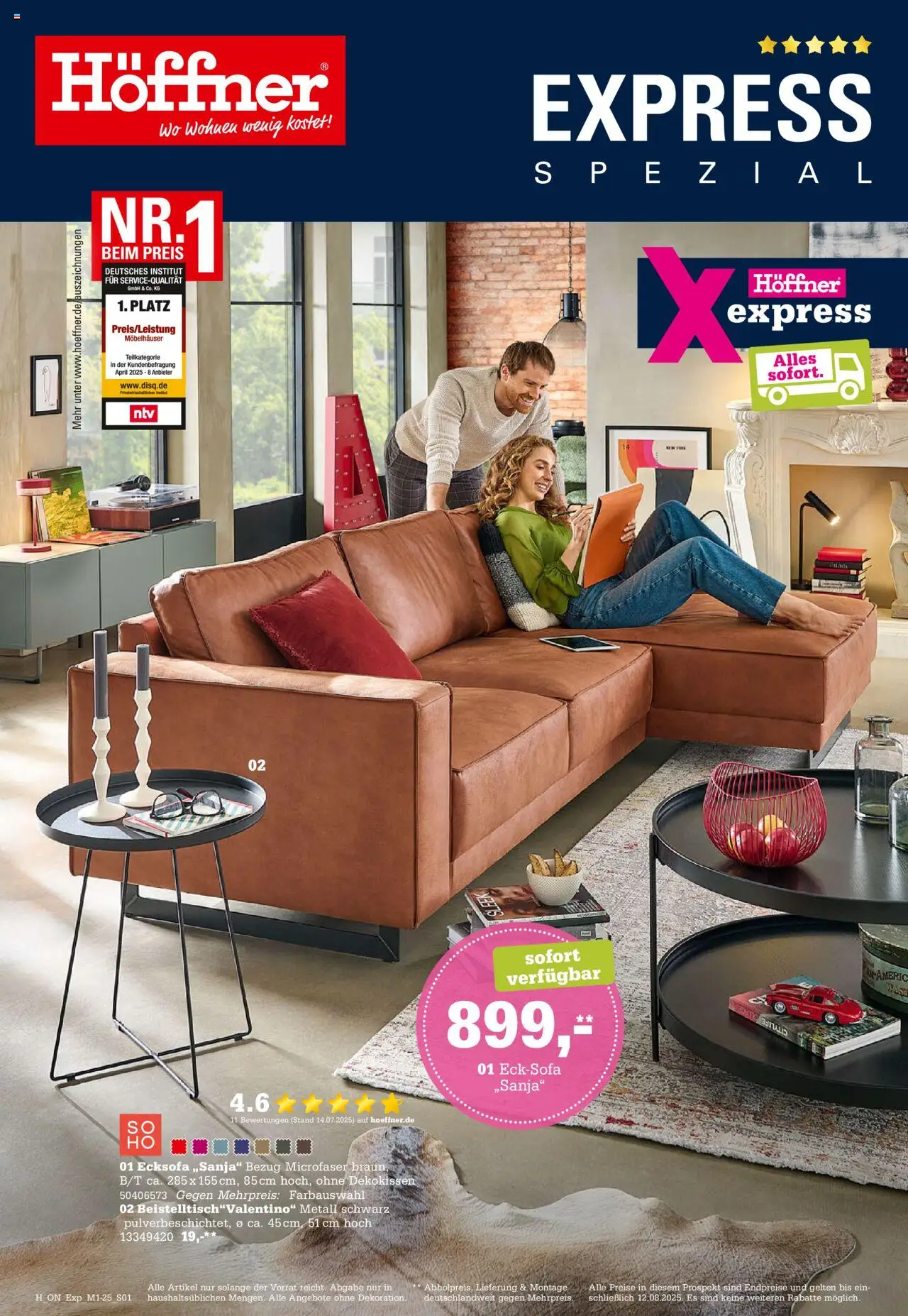 Höffner - Express Spezia - gültig ab dem 30.07.2025 | Seite: 1 | Produkte: Ecksofa
