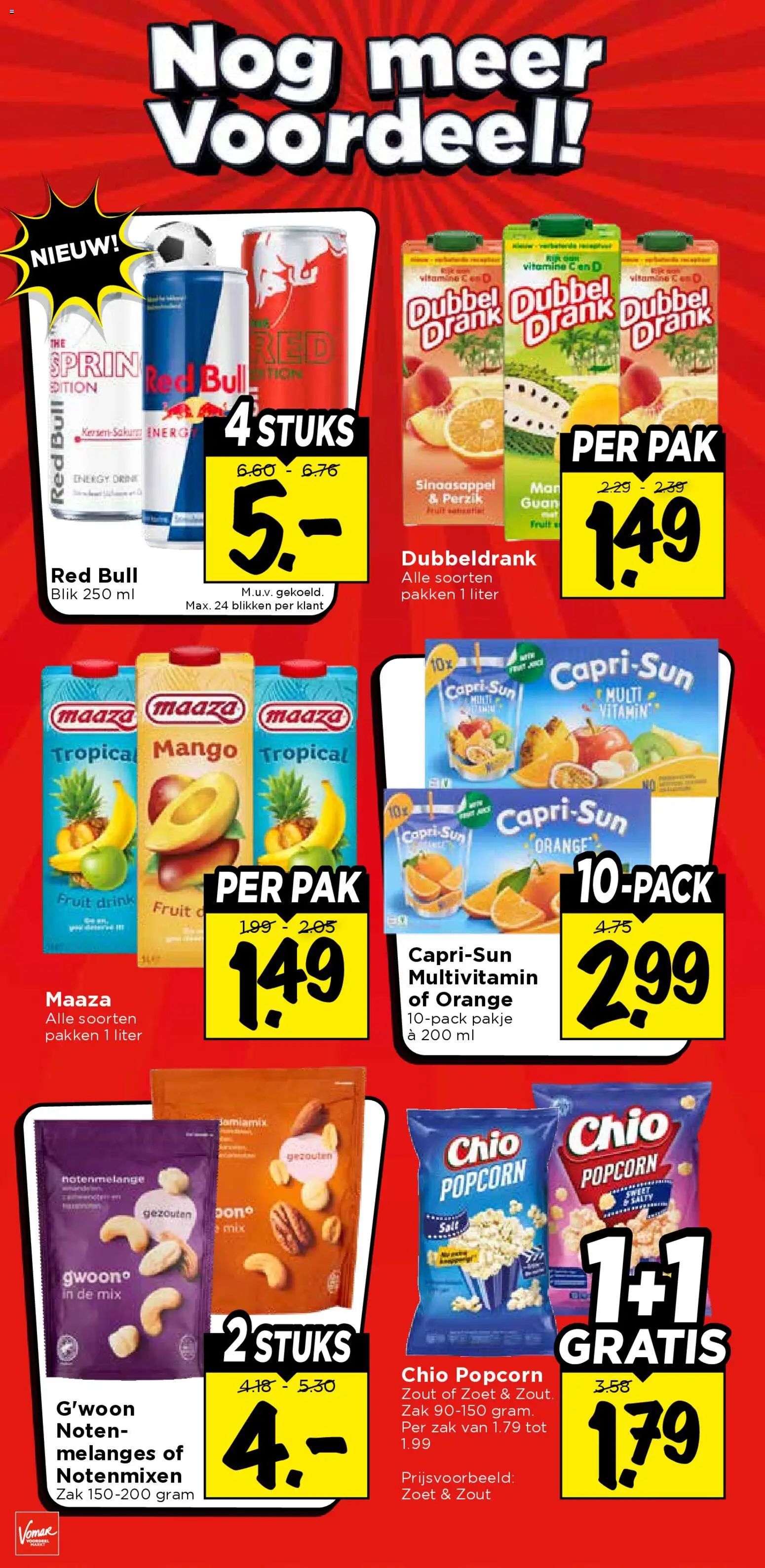{H1} | Pagina: 28 | Producten: Noten, Red Bull, Vitamine C, Mango