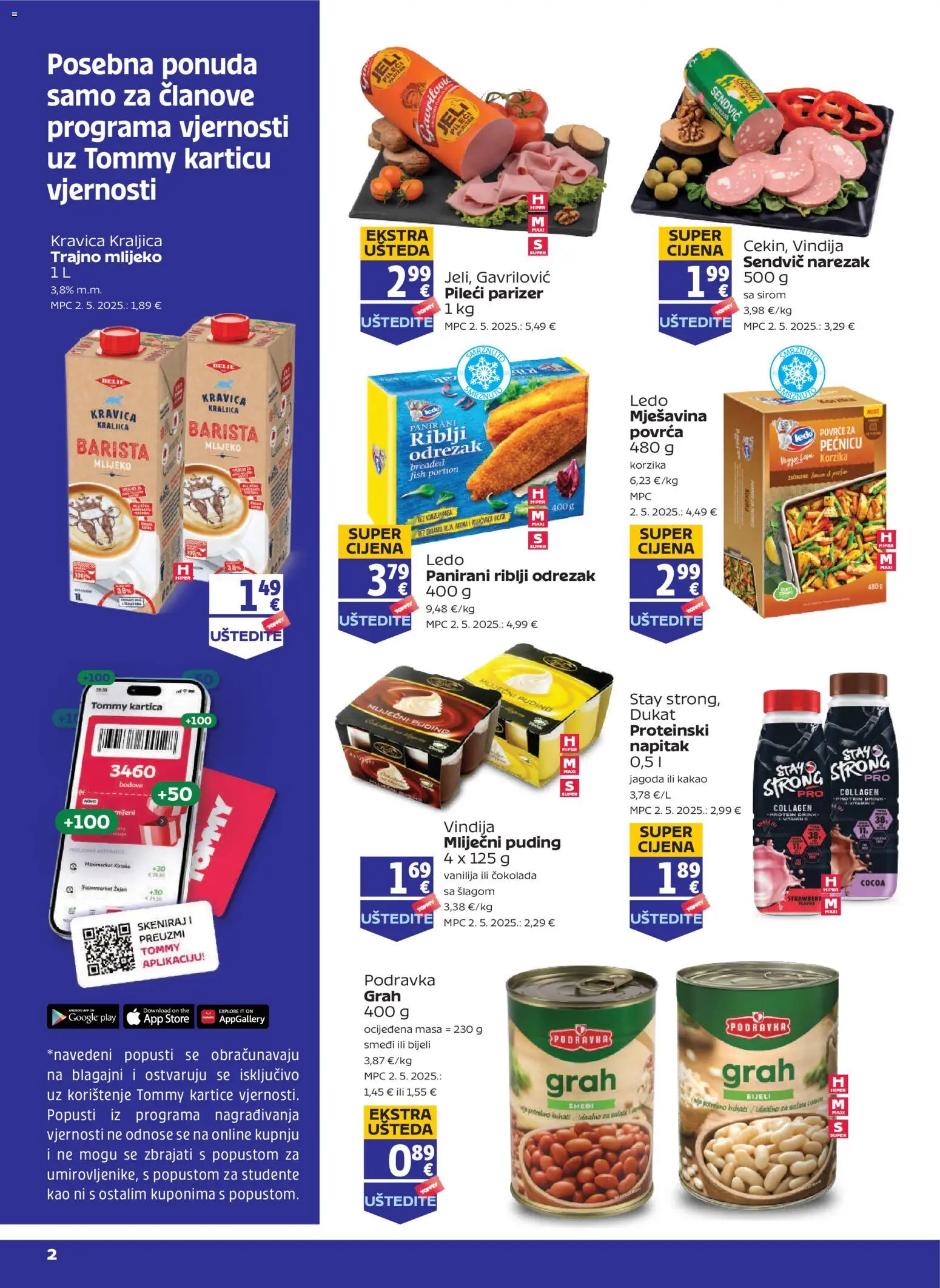 Tommy katalog | vrijedi od 20.11.2025 | Stranica: 2 | Proizvodi: Mlijeko, Čokolada, Trajno mlijeko, Parizer