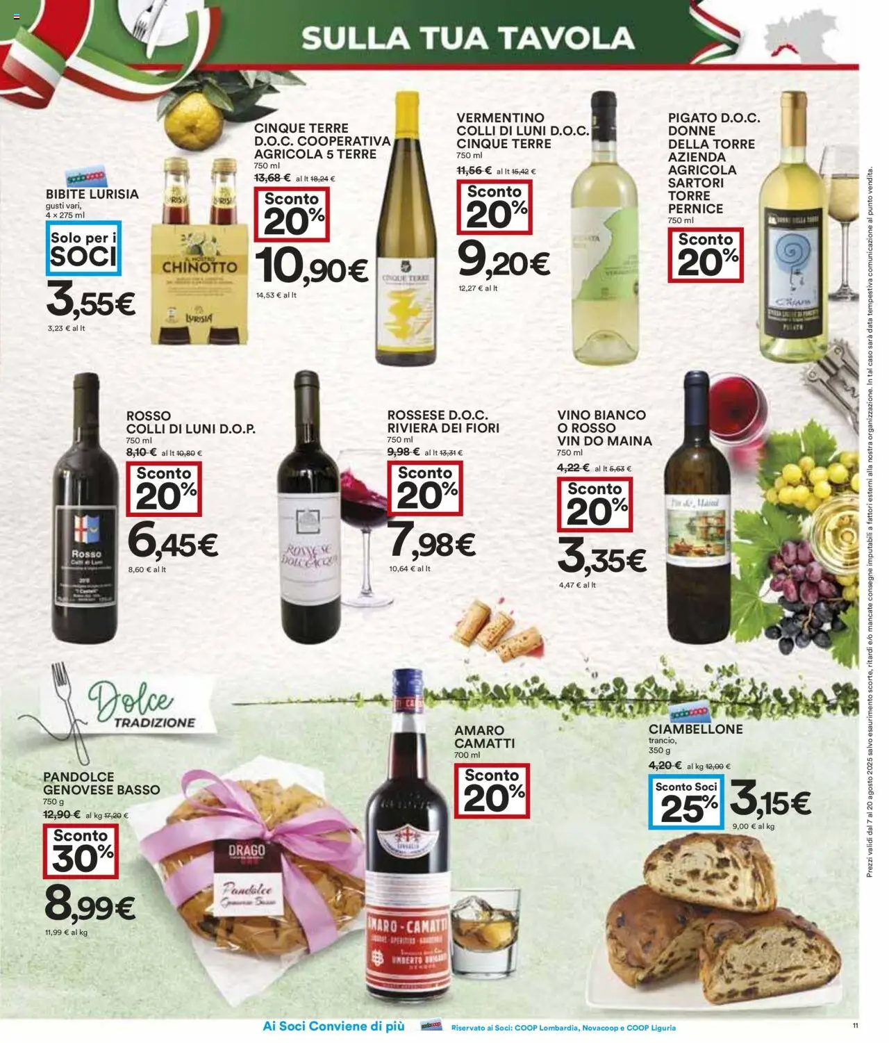 Volantino COOP del 07.08.2025 | Pagina: 11 | Prodotti: Chinotto, Vino, Bibite, Vino bianco