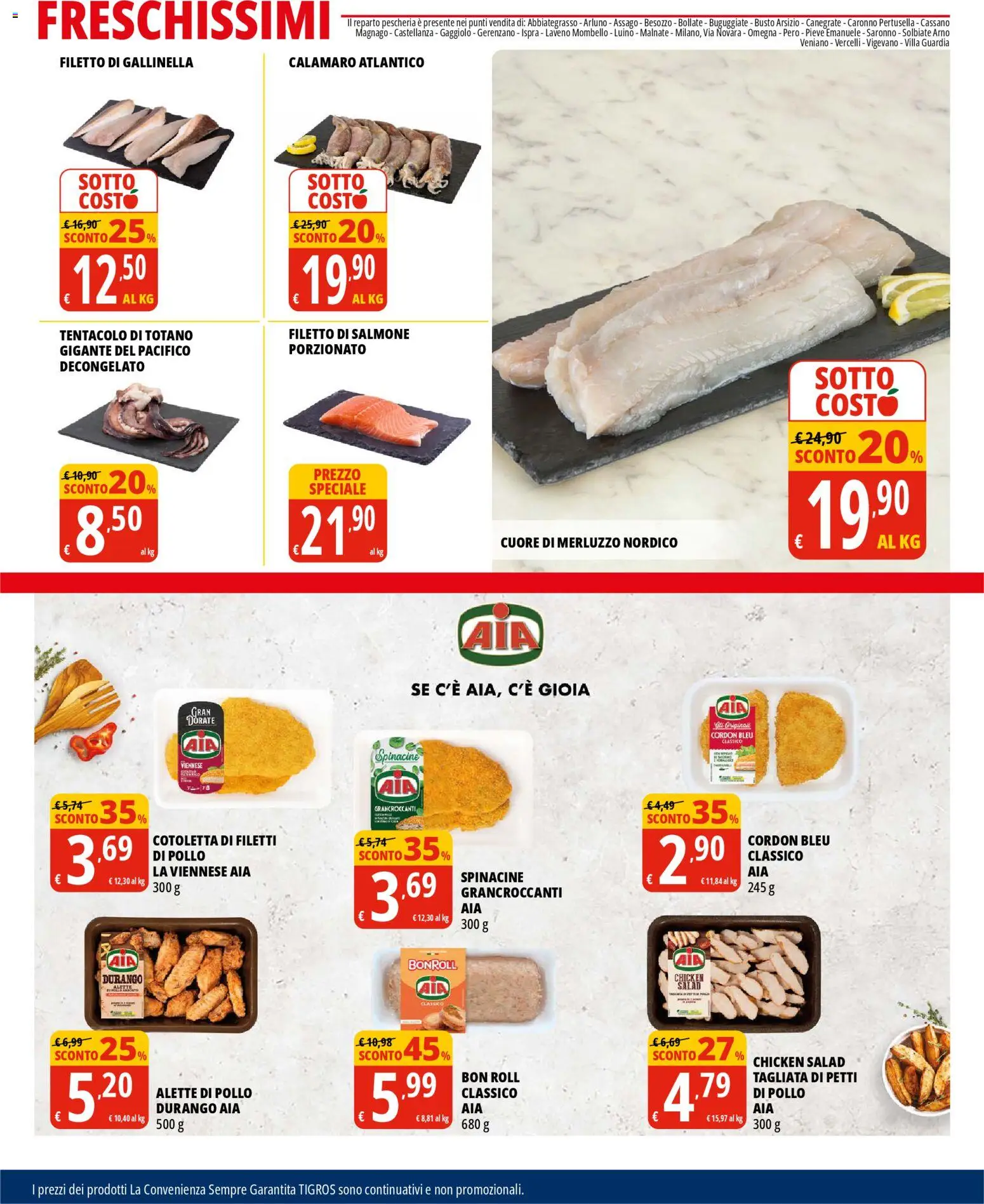 Volantino Tigros del 12.11.2025 | Pagina: 3 | Prodotti: Pollo, Salmone, Merluzzo, Totano