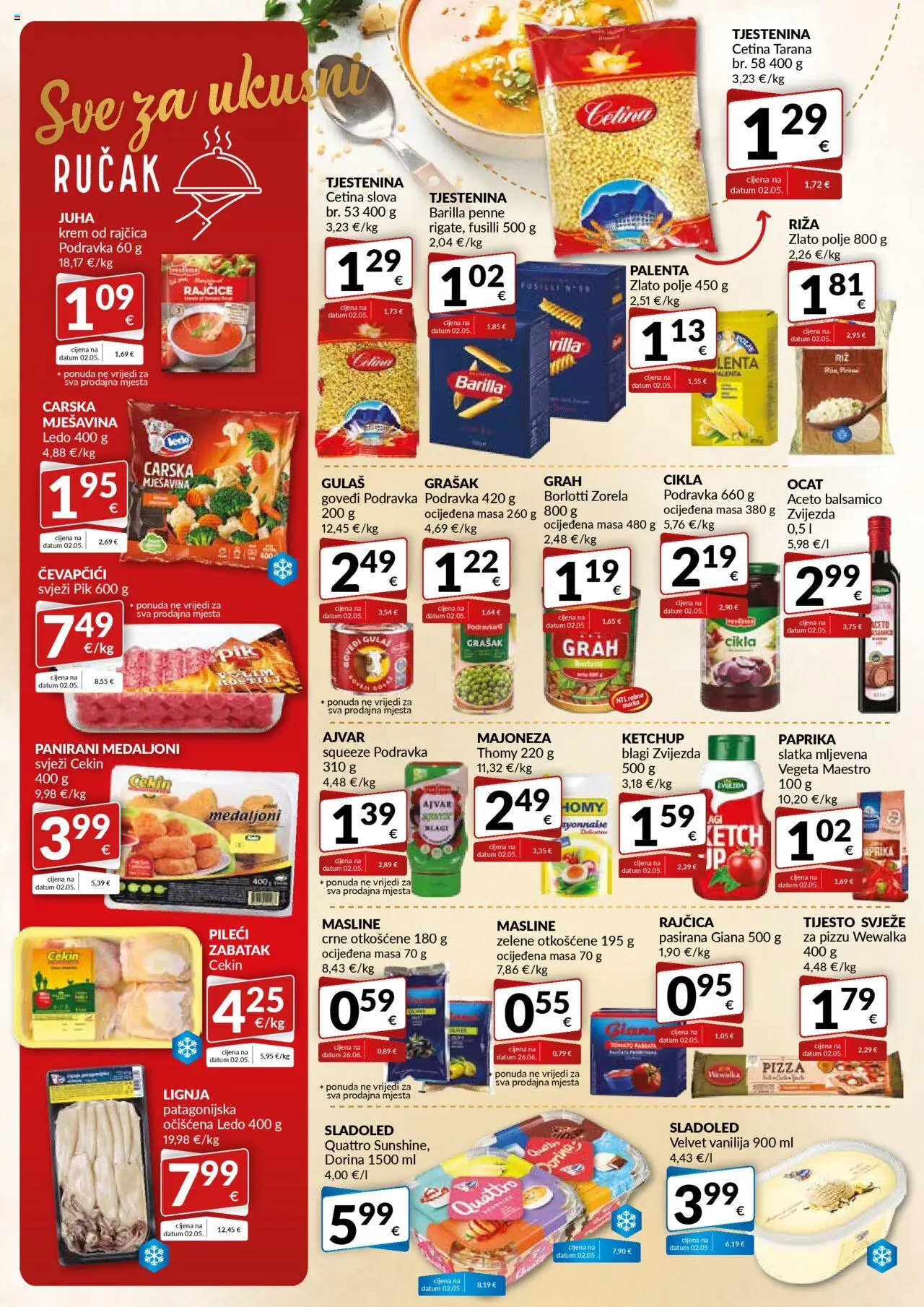 Bakmaz katalog | vrijedi od 14.08.2025 | Stranica: 4 | Proizvodi: Pizza, Riža, Ledo, Balsamico