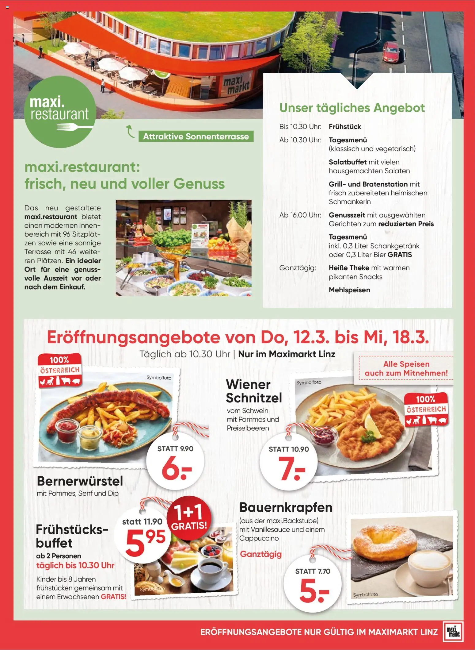 Maximarkt Teileröffnung Linz gültig ab 12.03.2026 | Seite: 3 | Produkte: Uhr, Grill, Bier
