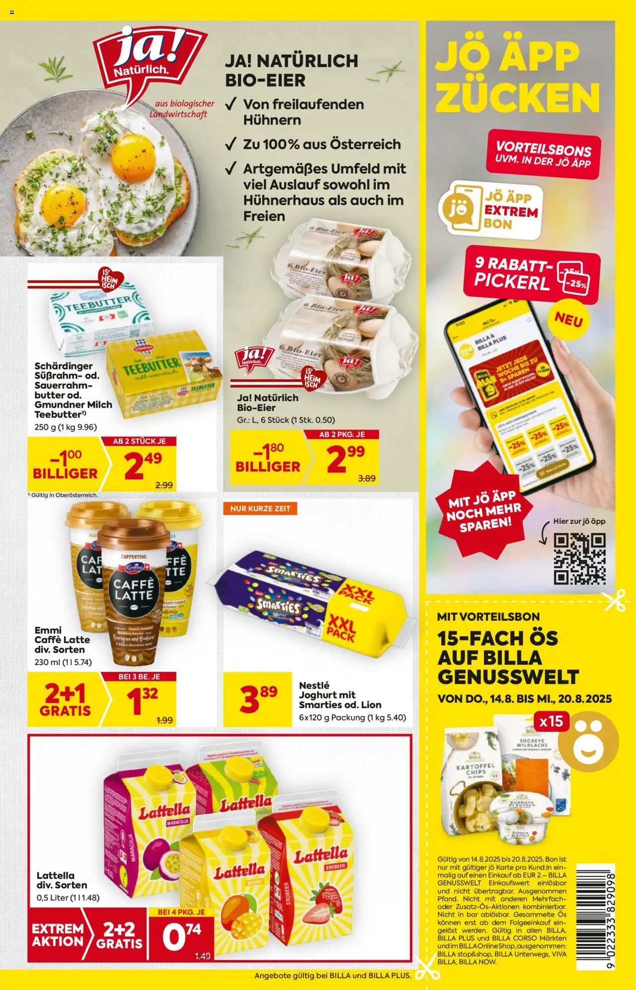 Billa Flugblatt - Oberösterreich gültig ab 14.08.2025 | Seite: 7 | Produkte: Chips, Milch, Joghurt, Sauerrahm