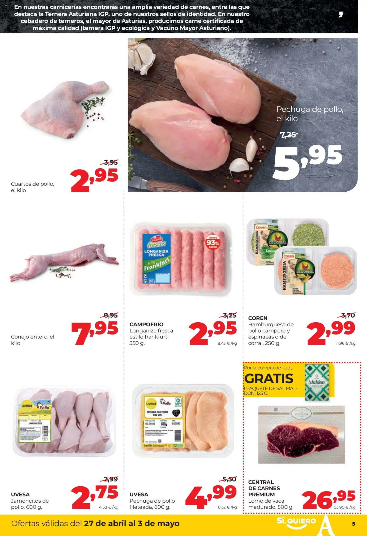 Alimerka folleto Zamora │ válido desde el 27.04.2026 | Página: 5 | Productos: Πορσελάνη, Longaniza, Σοκολατούχο γάλα