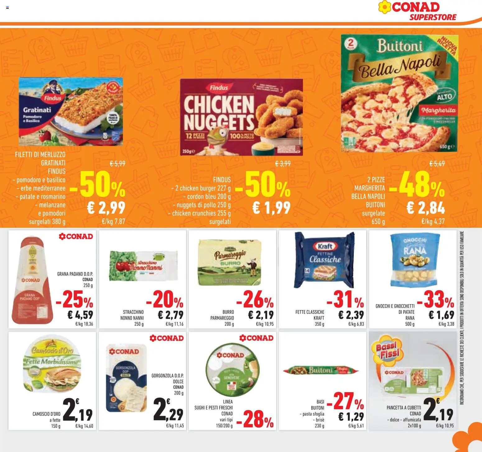 Volantino Conad del 14.01.2026 | Pagina: 23 | Prodotti: Pancetta, Patate, Pomodori, Gorgonzola