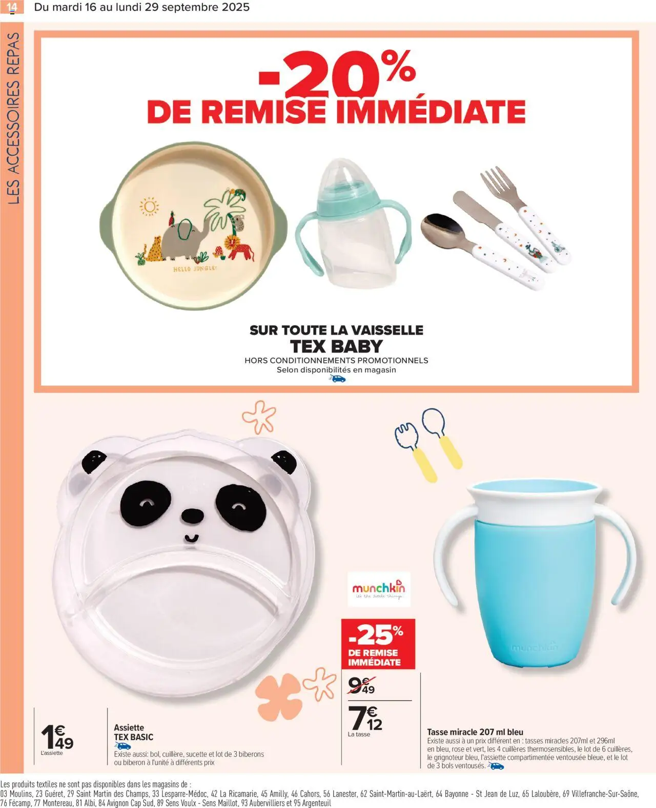  | Page: 16 | Produits: Biberon, Cuillères, Thé, Tasses