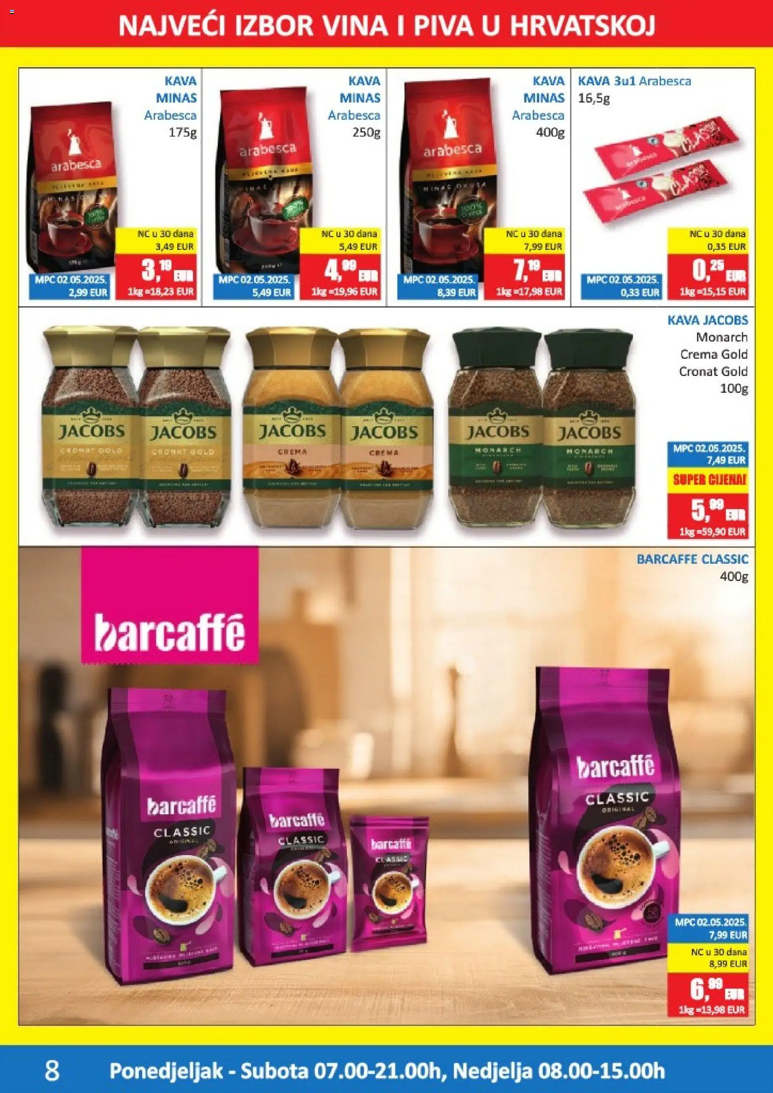 Vrutak katalog | vrijedi od 15.12.2025 | Stranica: 8 | Proizvodi: Kava, Arabesca, Barcaffe, Jacobs