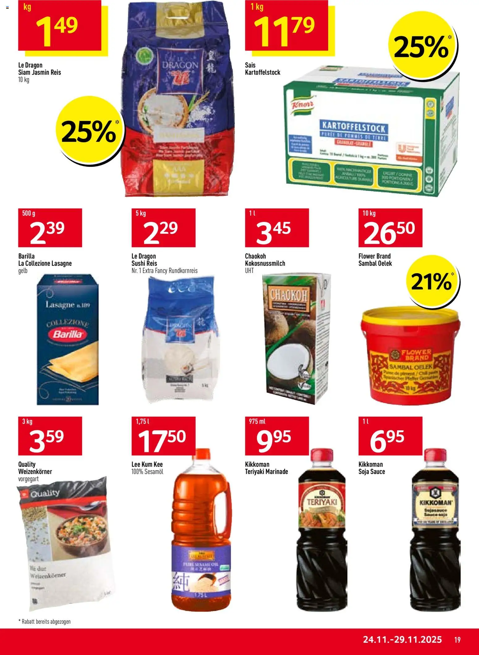 Prodega Aktionen – gültig ab 24.11.2025 | Seite: 19 | Produkte: Barilla, Reis