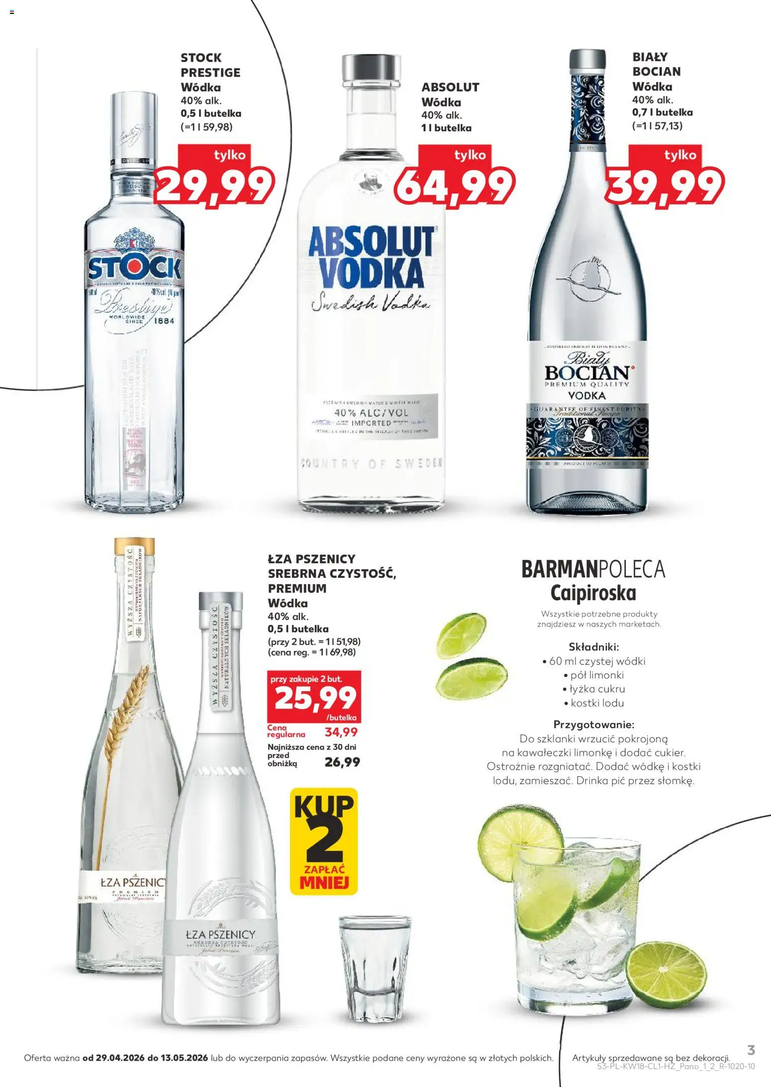 Kaufland Polsko leták - Barek od 29.04.2026 | Strana: 3 | Produkty: Finest, Vodka