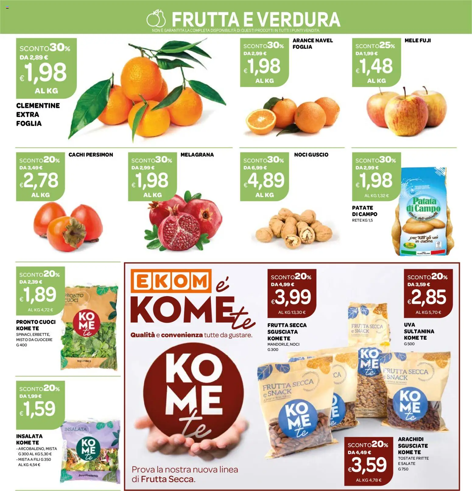 Volantino Ekom del 16.12.2025 | Pagina: 5 | Prodotti: Mele, Insalata, Noci, Cachi
