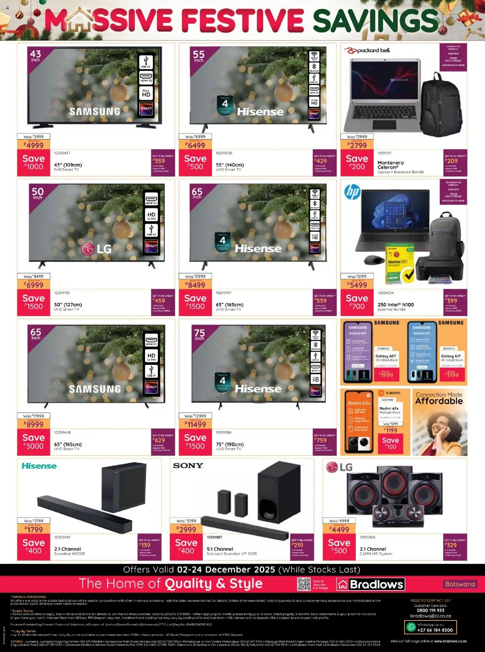 New Bradlows catalogue – valid from 02.12.2025 | Page: 12 | Products: Backpack, Laptop, TV, Soundbar