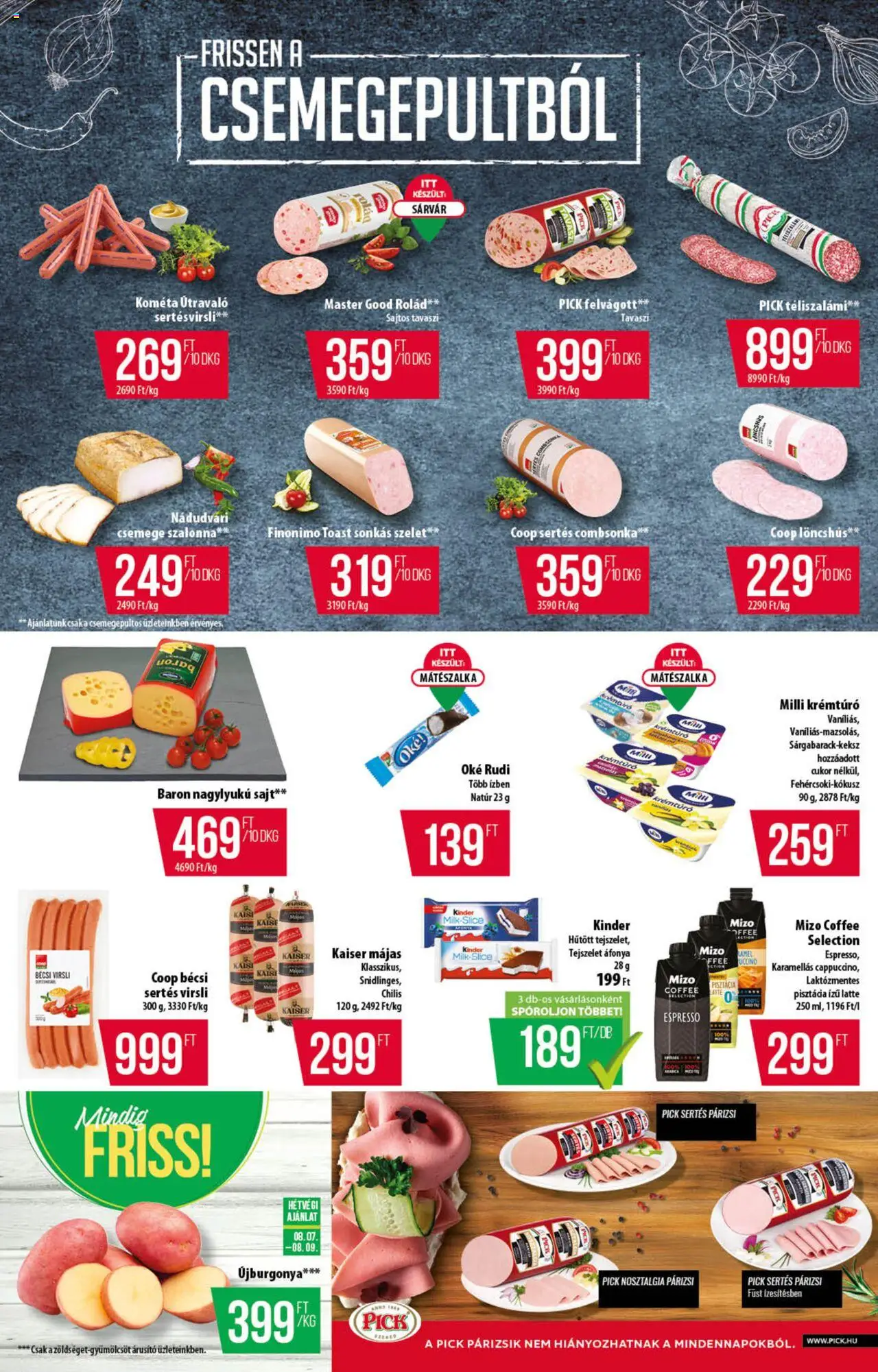 COOP akciós ujság - amely érvényes a következő dátumtól: 07.08.2025 | Oldal: 2 | Termékek: Virsli, Löncshús, Áfonya, Tejszelet