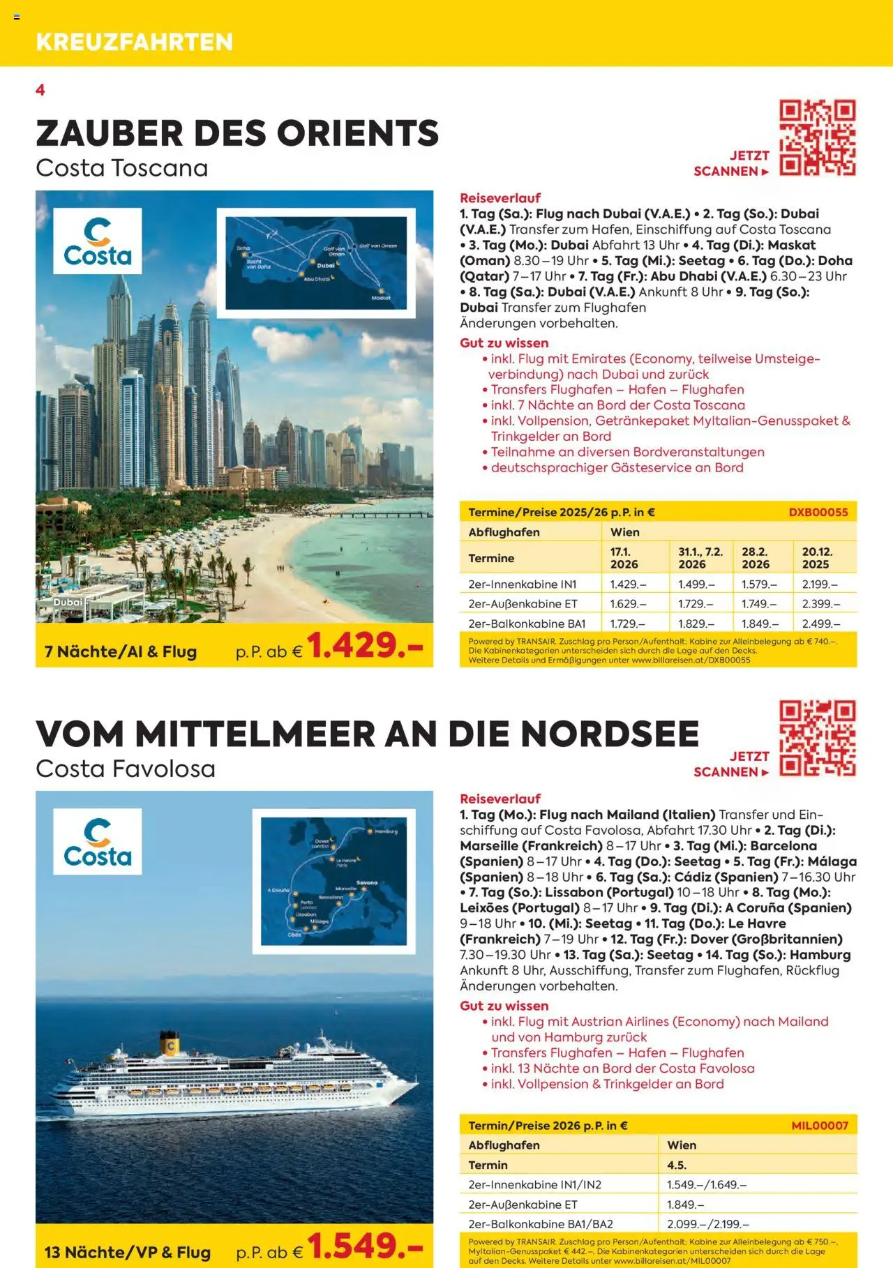 Billa Kreuzfahrten Rundreisen Erlebnisreisen 7/8-2025 gültig ab 04.07.2025 | Seite: 4 | Produkte: Uhr