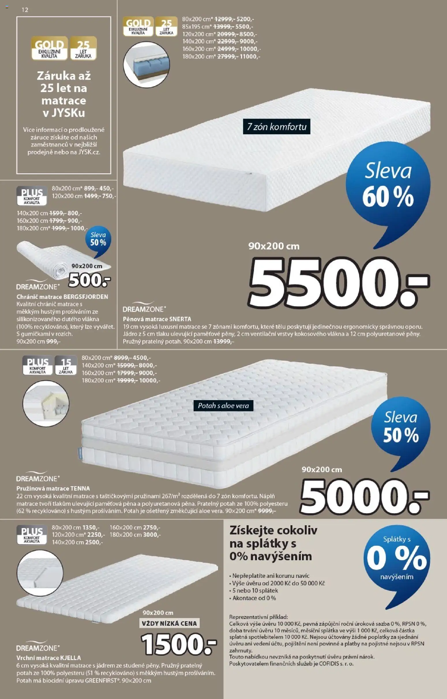JYSK leták od 15.04.2026 | Strana: 12 | Produkty: Chránič matrace, Aloe vera, Matrace