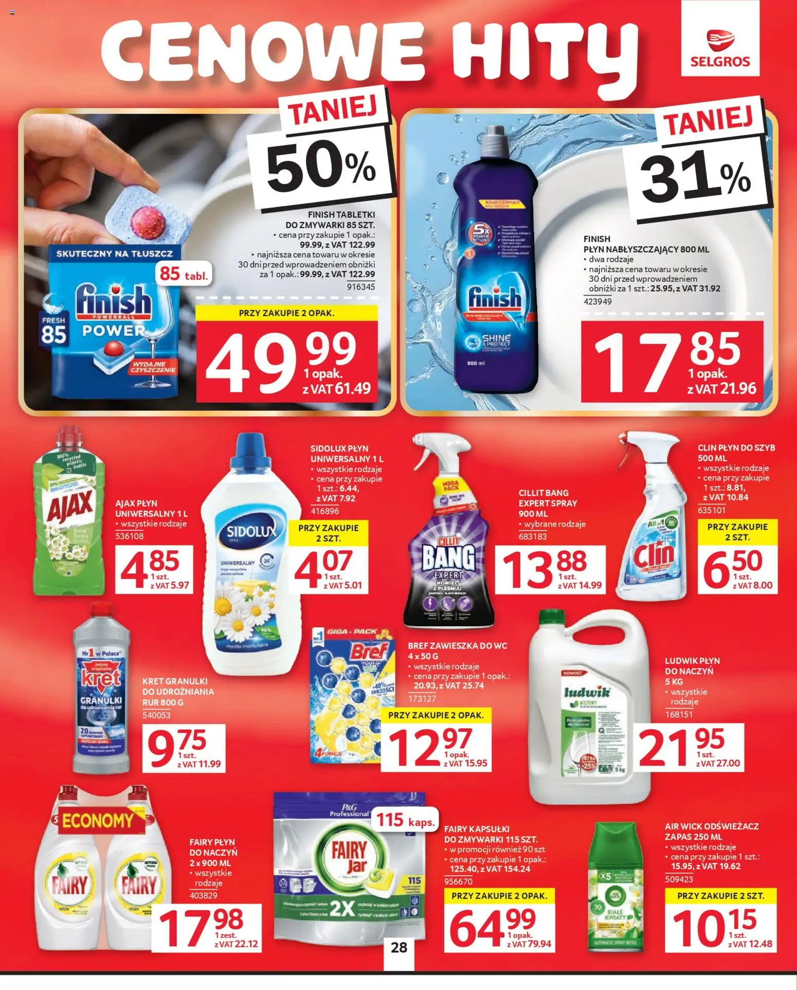 Selgros cash&carry Gazetka od 05.02.2026 | Strona: 26 | Produkty: Odświeżacz, Finish, Kwiaty, Tabletki do zmywarki