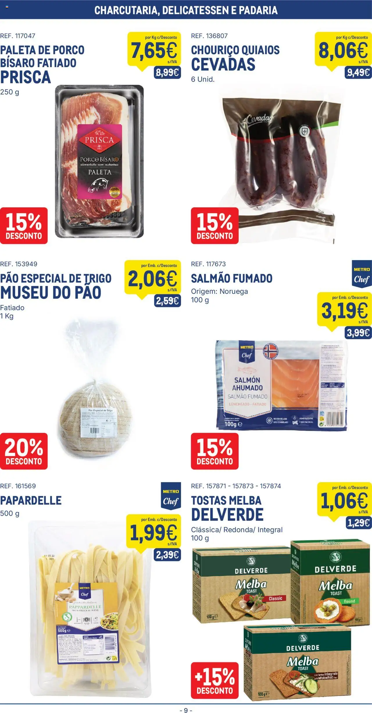 Makro folheto │ válido de 14.10.2025 | Página: 9 | Produtos: Tostas, Salmão, Pão, Chouriço
