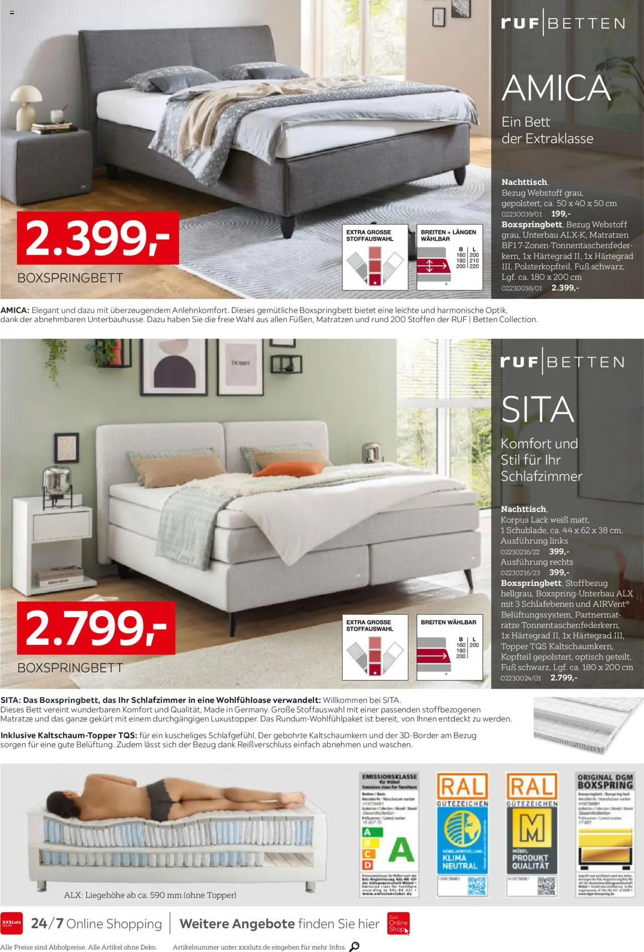 XXXL Lutz Betten Spezial - gültig ab dem 18.08.2025 | Seite: 10 | Produkte: Bett, Matratze, Nachttisch, Topper