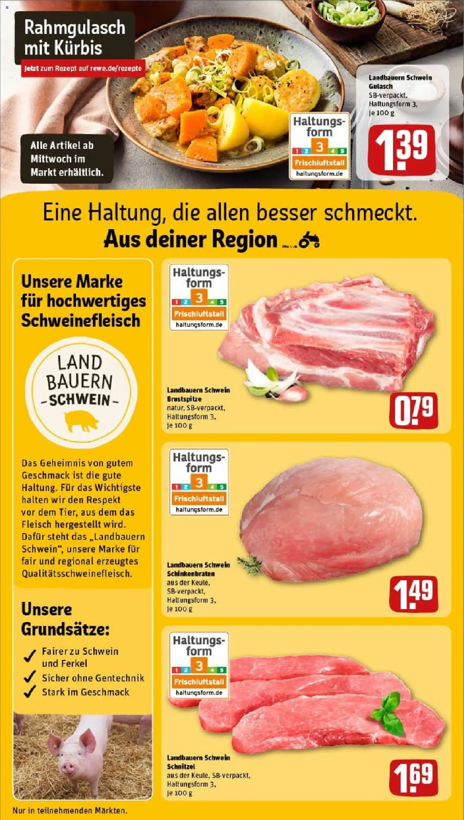 Rewe prospekt Konstanz / Petershausen	 – gültig ab 26.10.2025 | Seite: 12 | Produkte: Schnitzel, Gulasch, Kürbis, Schweinefleisch
