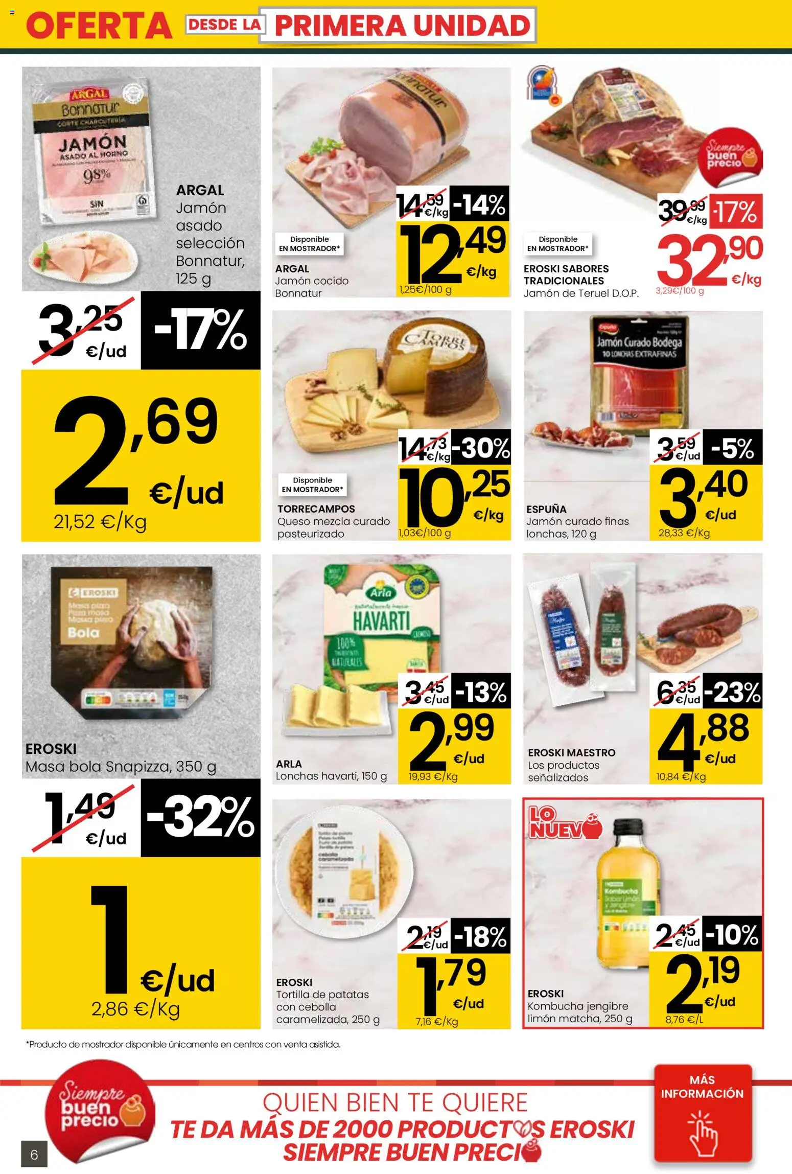 Eroski -  siempre a buen precio City │ válido desde el 29.01.2026 | Página: 6 | Productos: Queso, Jamón cocido, Té, Horno