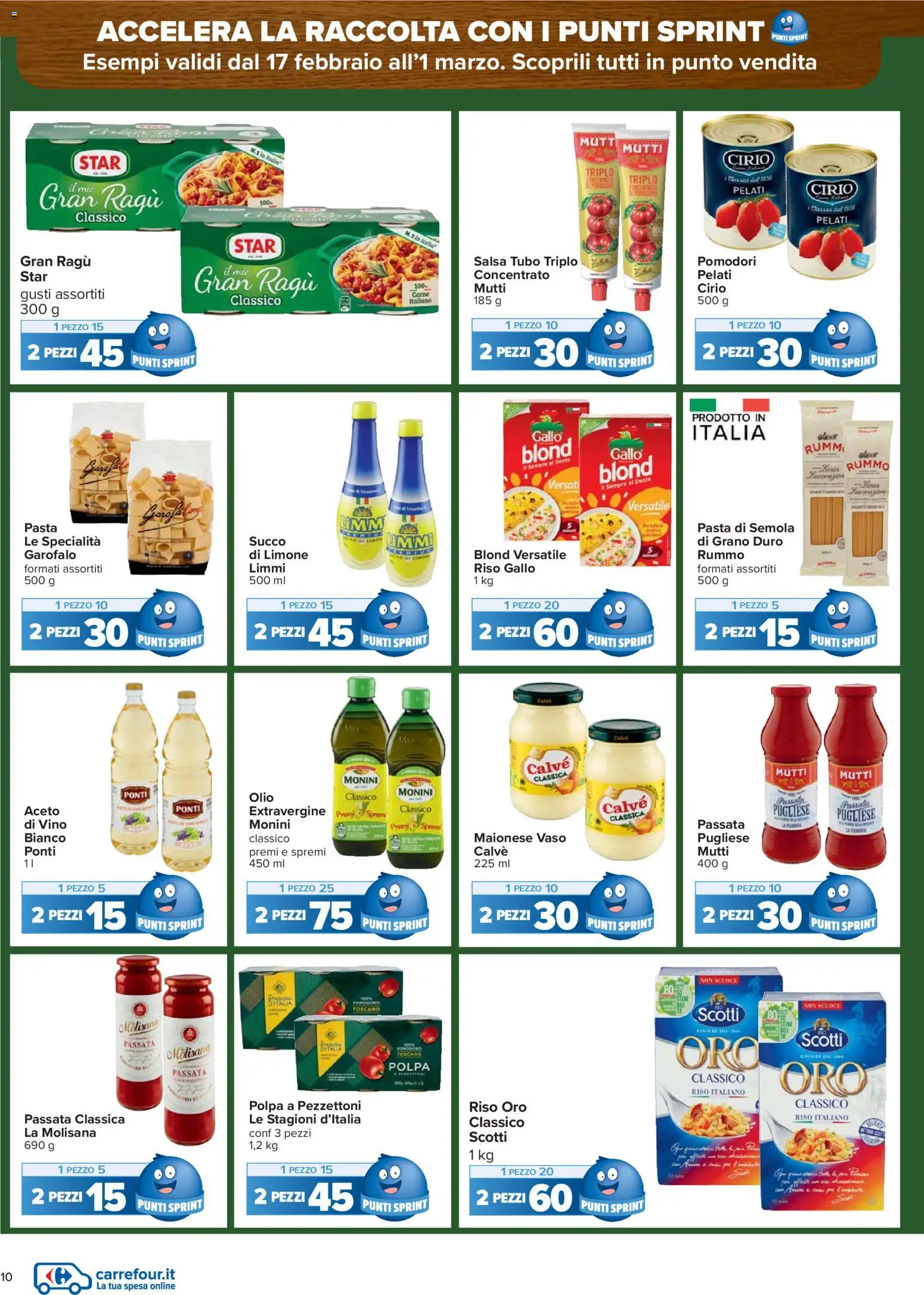 Volantino Carrefour del 17.02.2026 | Pagina: 10 | Prodotti: Olio, Vino, Aceto, Mutti