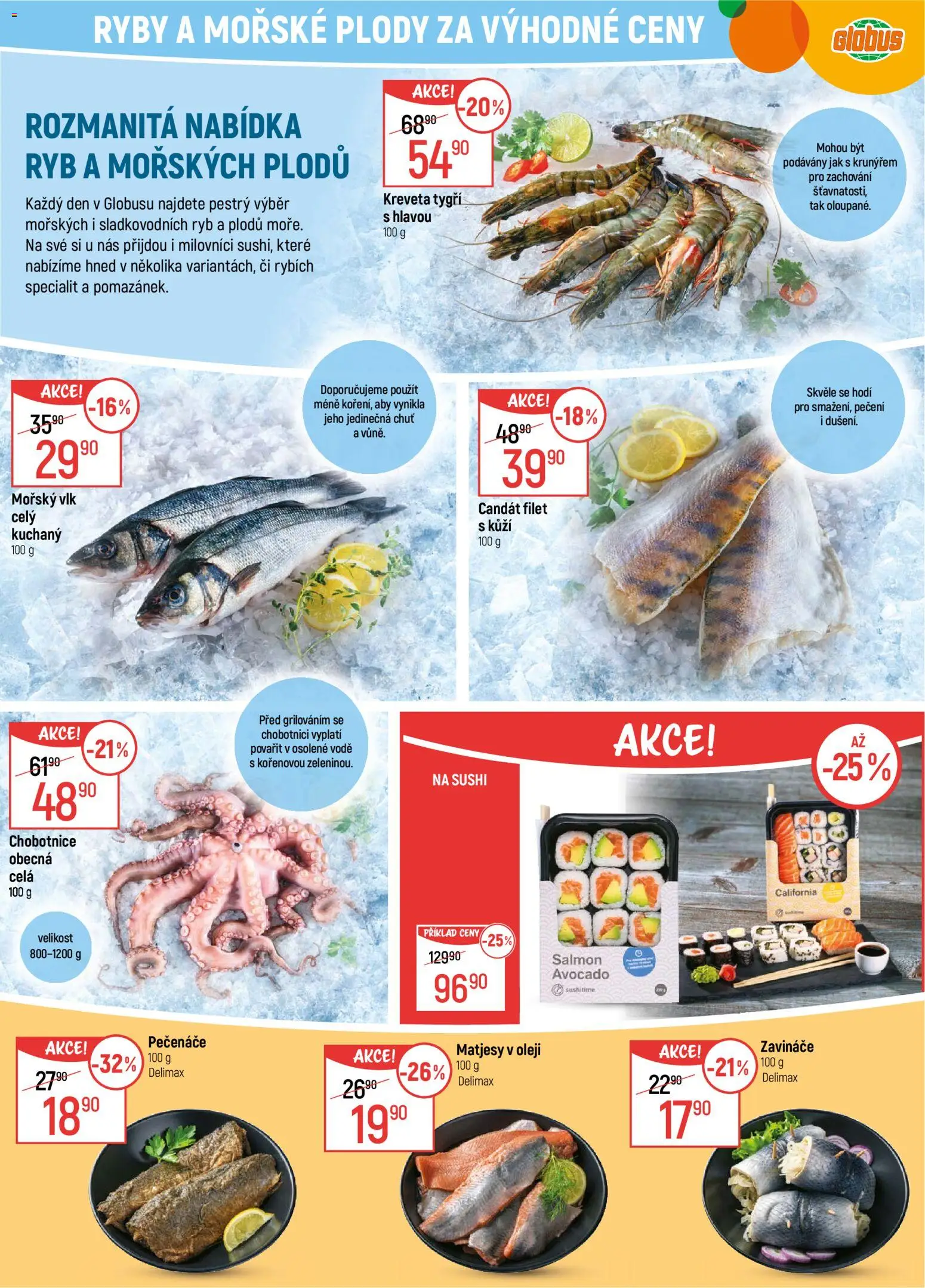 Globus leták - Olomouc od 12.11.2025 | Strana: 10 | Produkty: Ryby, Chobotnice, Sushi, Filet