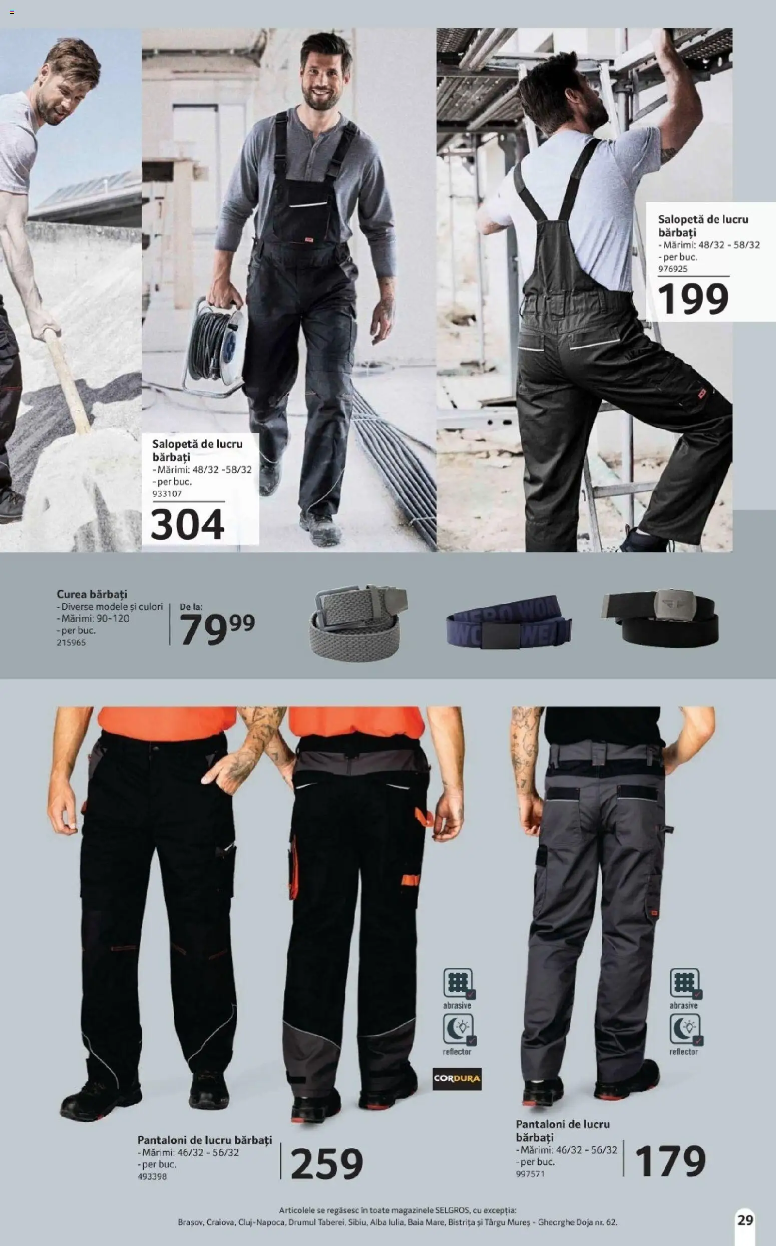 Noul catalog Selgros – valabil de la 20.03.2026 | Pagină: 29 | Produse: Curea, Pantaloni, Salopetă