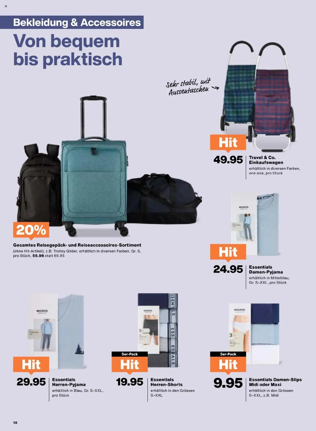 Migros Aktionen – gültig ab 30.09.2025 | Seite: 18 | Produkte: Bekleidung, Slip