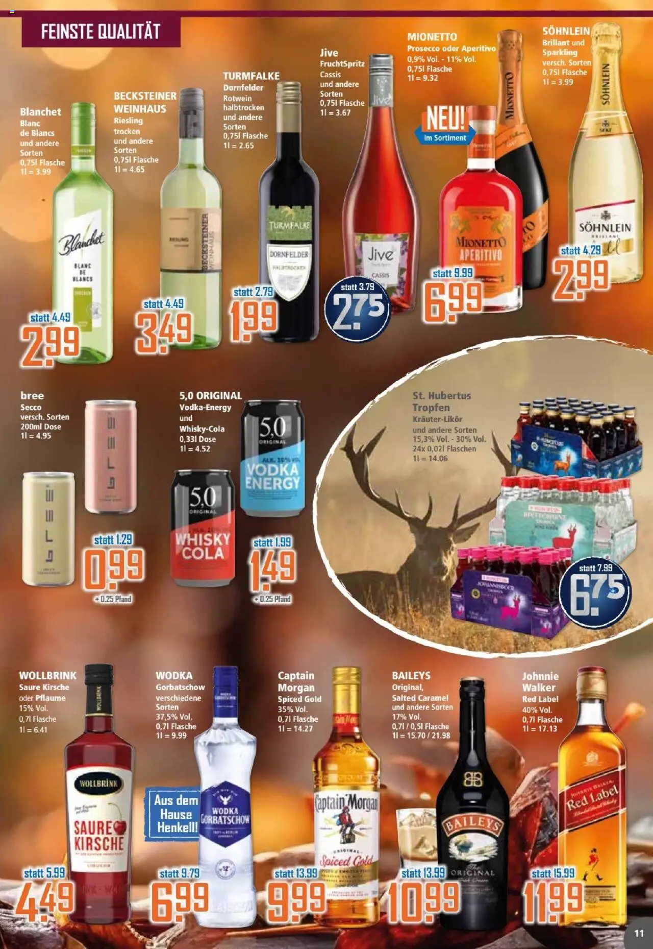 Klaas & Kock Prospekt – gültig ab 06.10.2025 | Seite: 11 | Produkte: Rotwein, Baileys, Captain morgan, Wodka