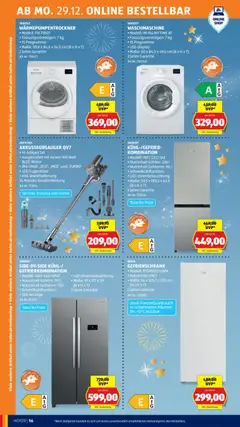 Hofer Flugblatt ab 22.12.2025 gültig | Seite: 20 | Produkte: Gefrierschrank, Waschmaschine