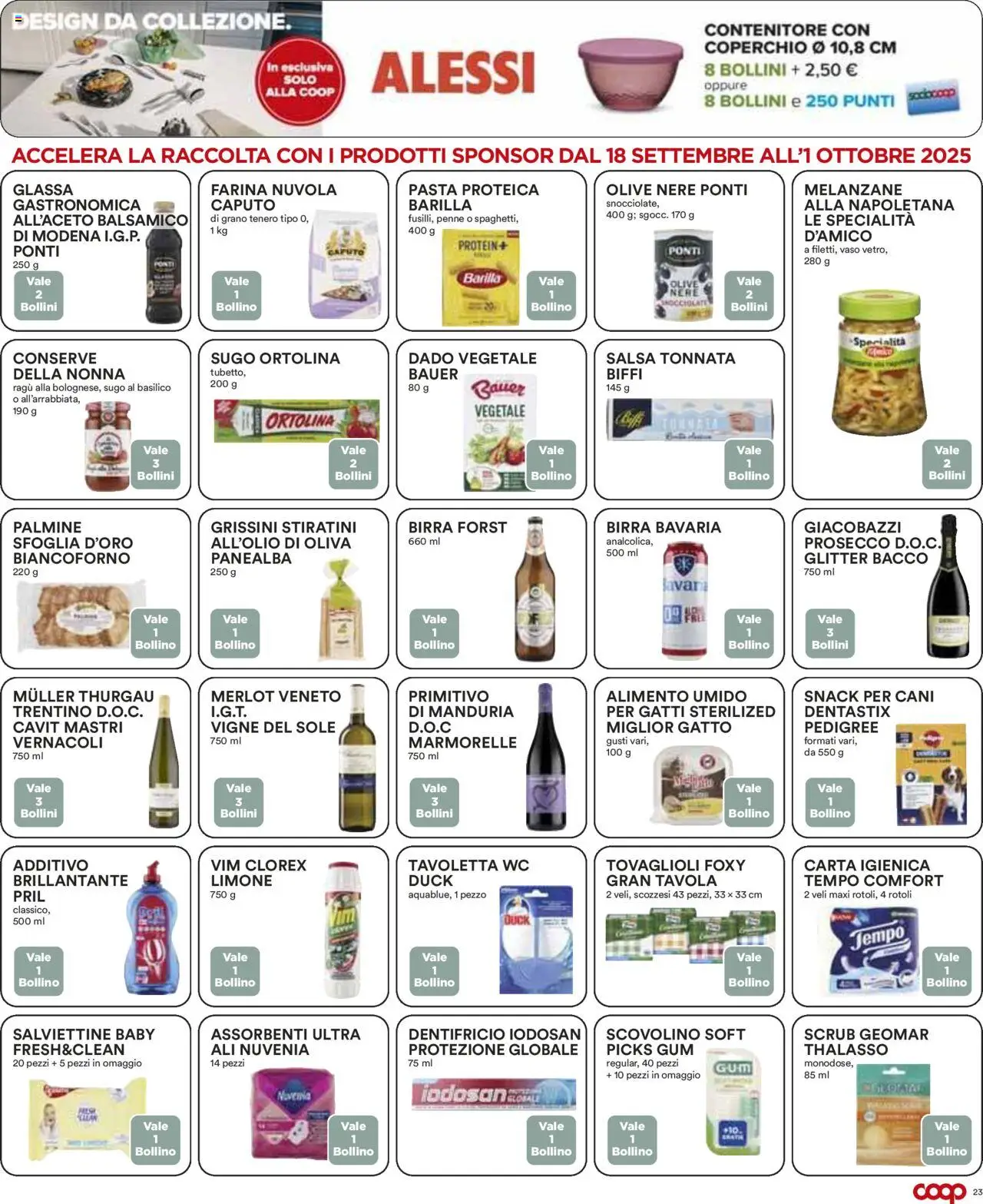 Volantino COOP del 18.09.2025 | Pagina: 23 | Prodotti: Dentifricio, Olive, Basilico, Glassa