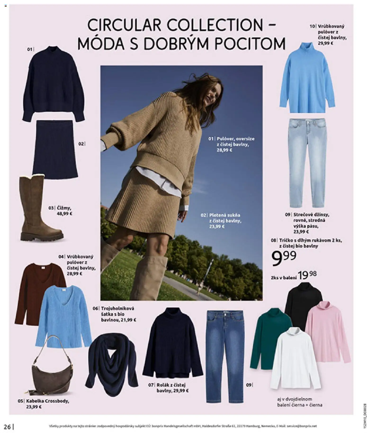 Nové Bonprix akcie – leták je platný od 24.11.2025 | Strana: 28 | Produkty: Tričko, Kabelka, Šatka