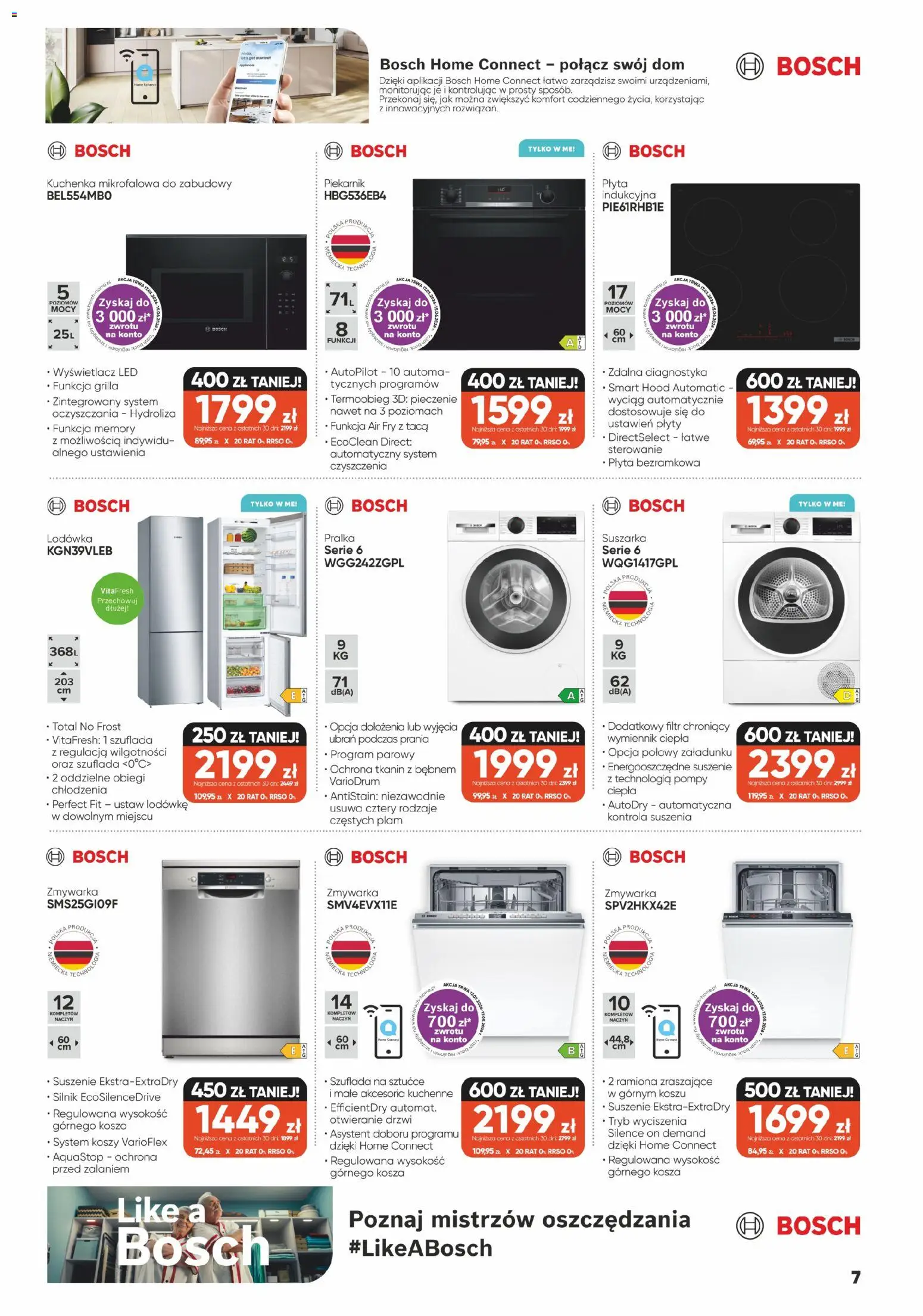 Max elektro gazetka od 02.03.2026 | Strona: 7 | Produkty: Lodówka, Pralka, Suszarka, Piekarnik