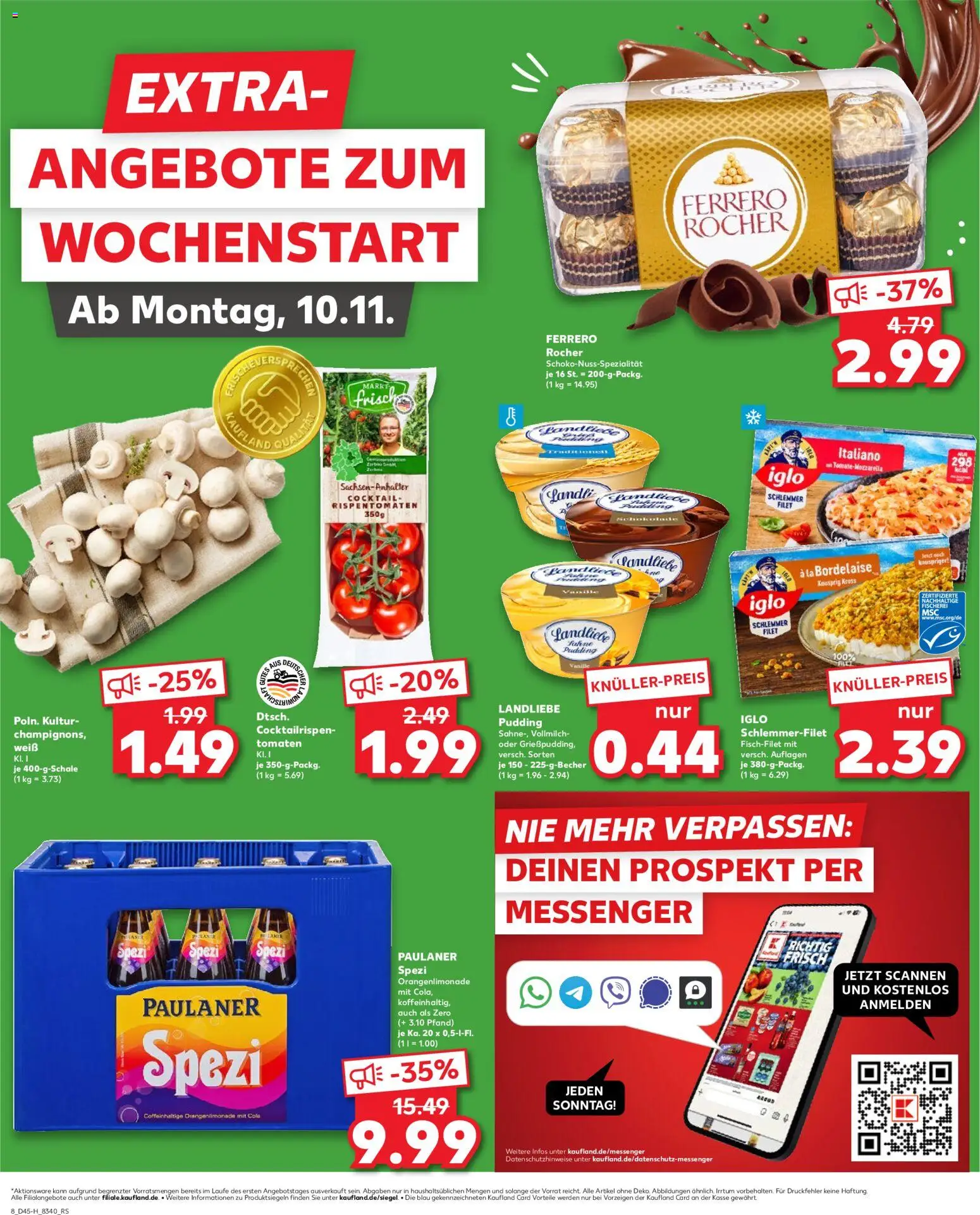 Kaufland prospekt Rostock	 – gültig ab 06.11.2025 | Seite: 8 | Produkte: Cola, Paulaner spezi, Tomaten, Pudding