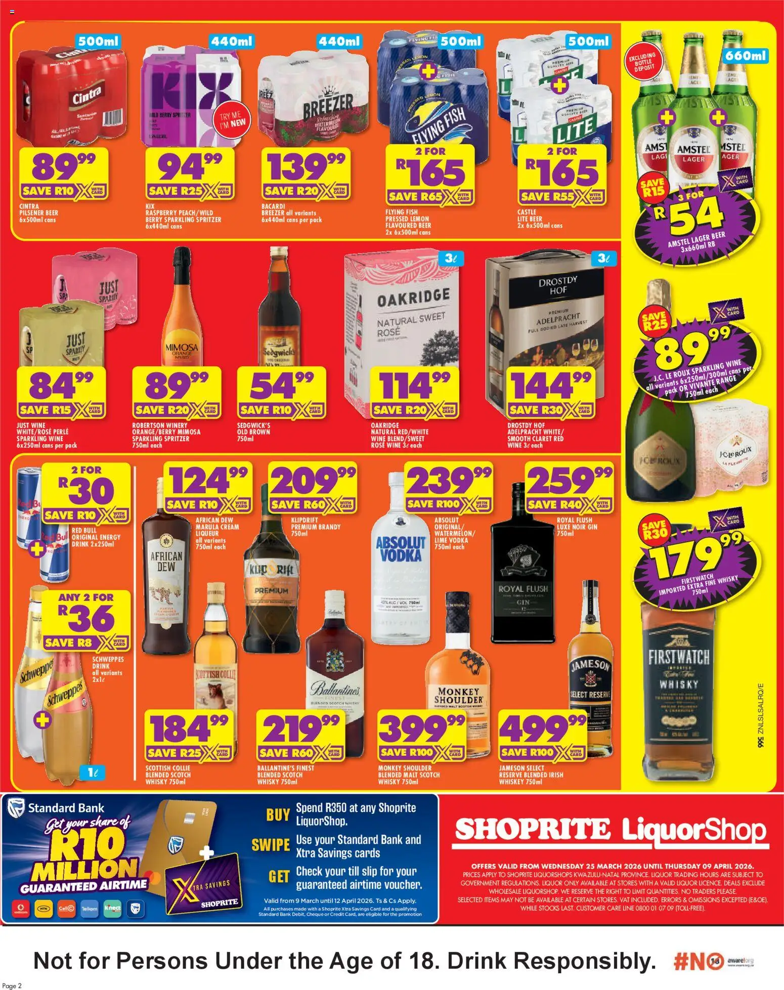 New Shoprite catalogue – valid from 25.03.2026 | Page: 2 | Products: Wine, Fish, Cream, Vodka