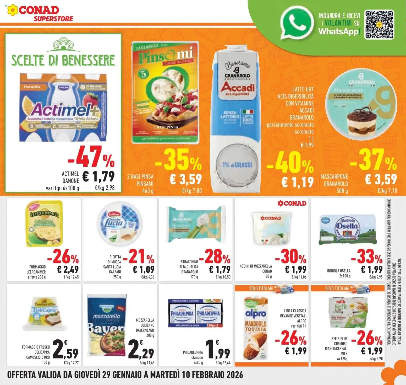 Volantino Conad del 29.01.2026 | Pagina: 21 | Prodotti: Frutta, Latte, Stracchino, Robiola