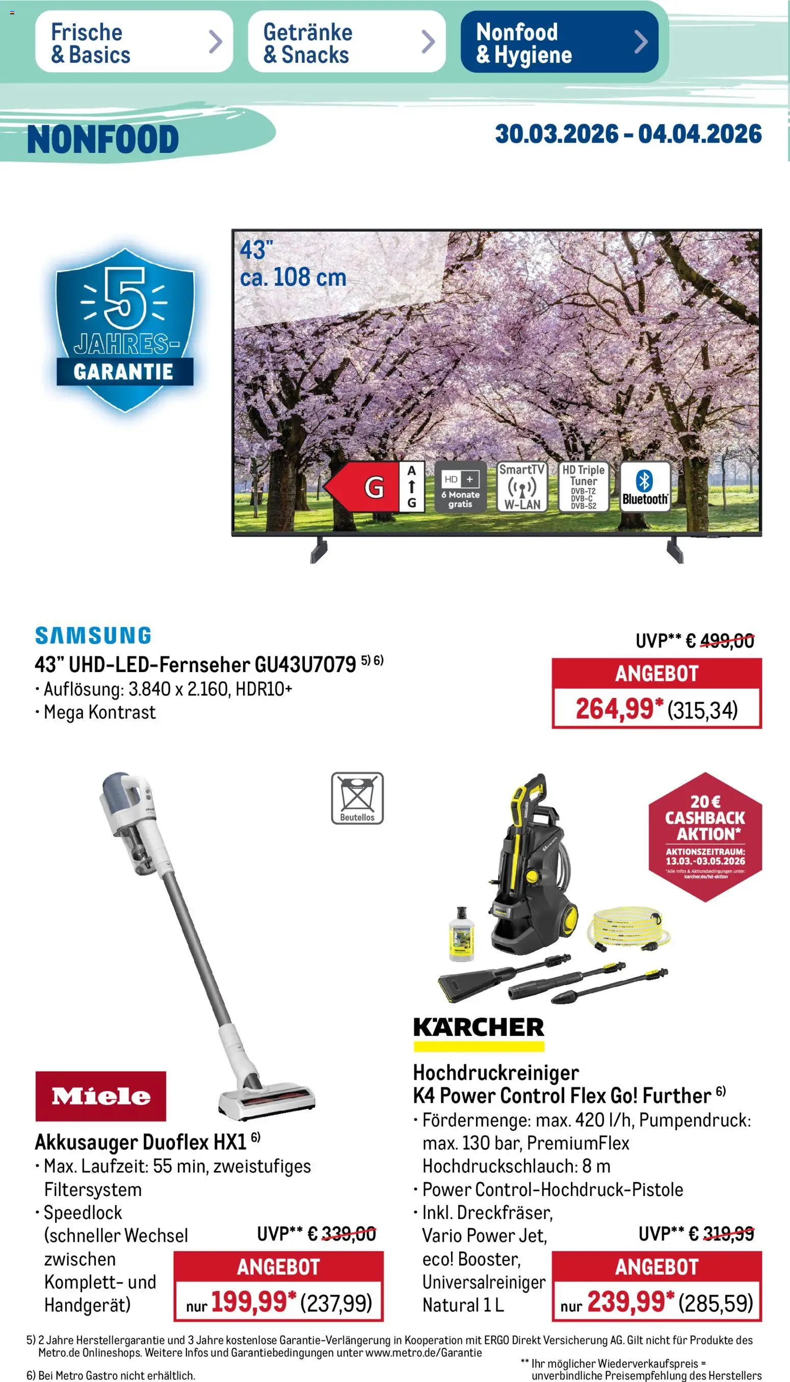 Metro Prospekt 	 – gültig ab 30.03.2026 | Seite: 52 | Produkte: Miele, Samsung, Hochdruckreiniger