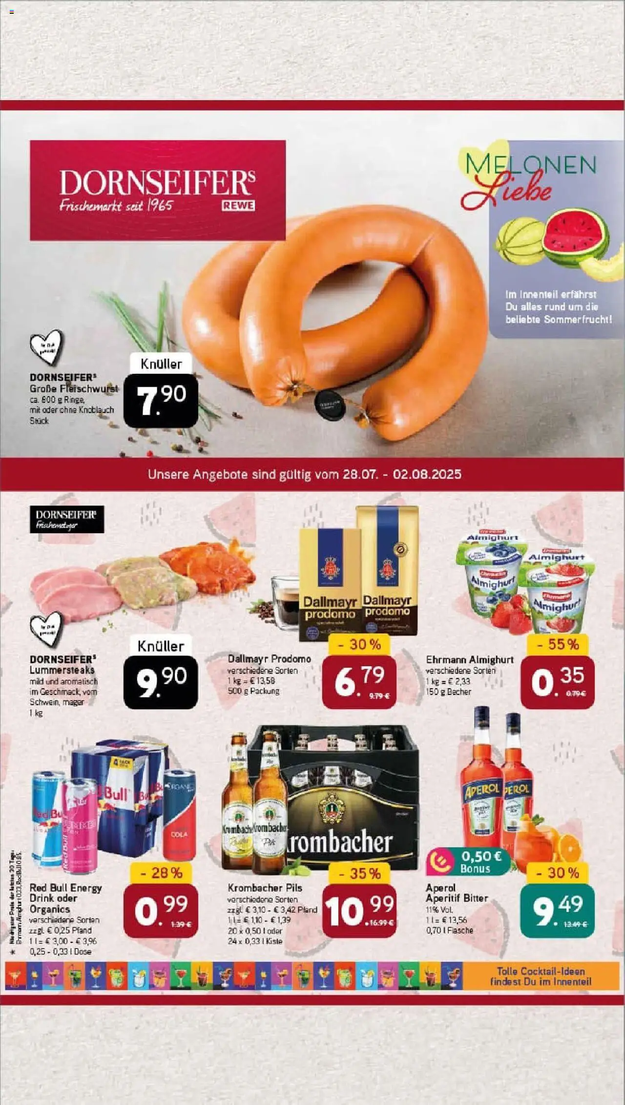Rewe prospekt Berlin / Prenzlauer Berg	 - gültig ab dem 27.07.2025 | Seite: 1 | Produkte: Ehrmann almighurt, Cola, Steak, Dallmayr prodomo