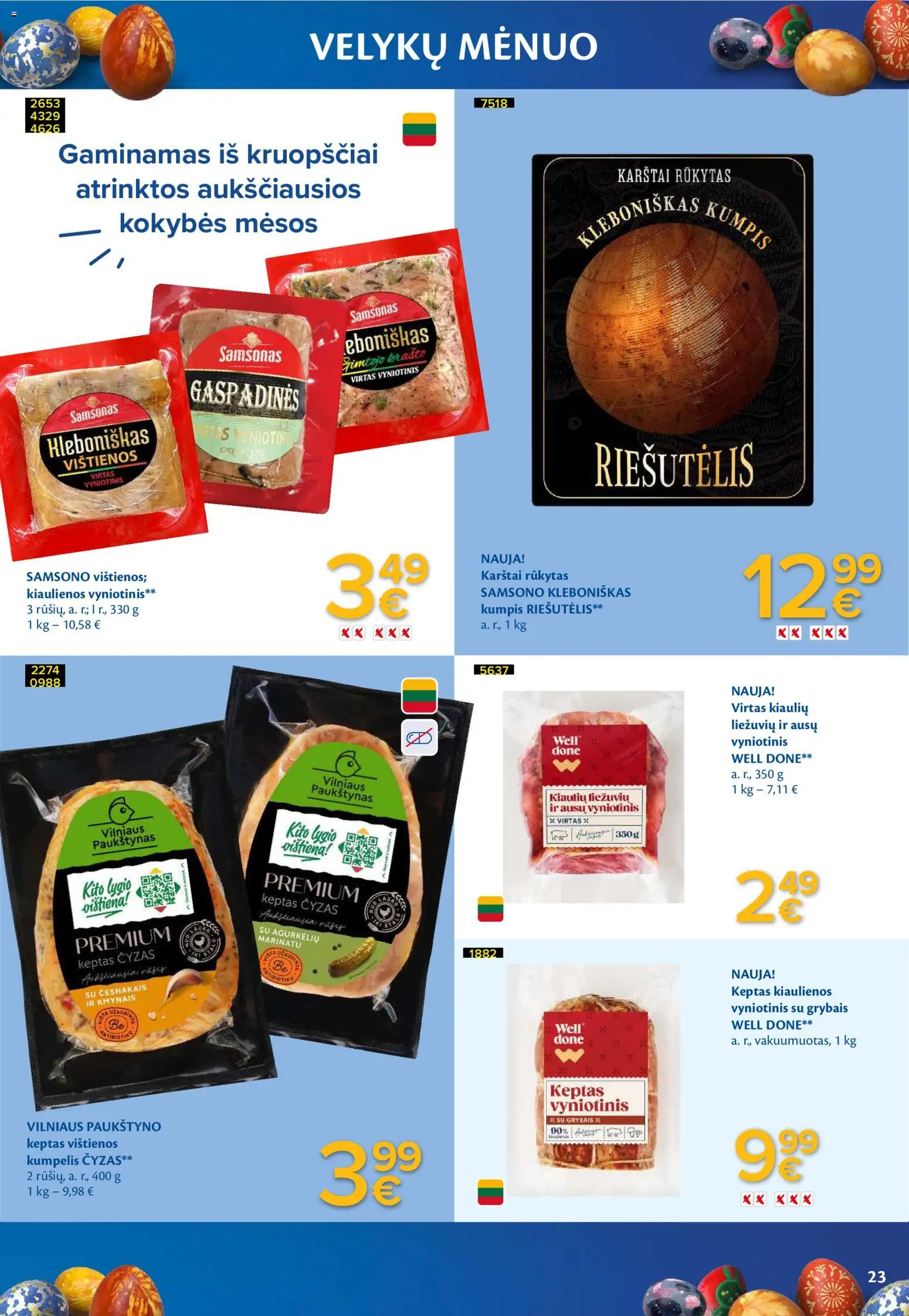 MAXIMA akcijos nuo 03.03.2026 | Puslapis: 23 | Prekių: Vištienos, Kiaulienos, Kumpis, Vištiena