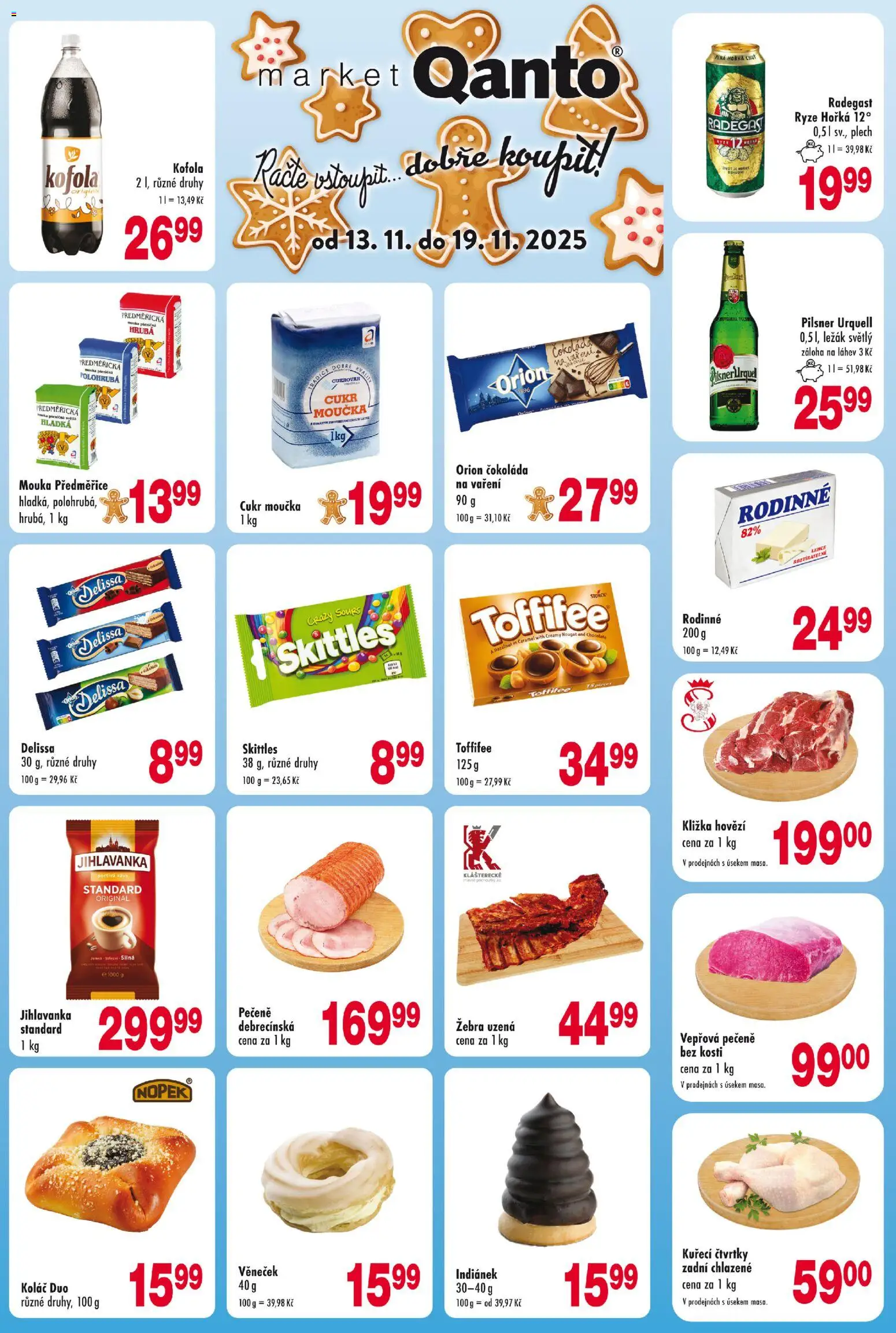 Astur & Qanto leták od 13.11.2025 | Strana: 1 | Produkty: Hovězí, Vepřová pečeně, Toffifee, Cukr moučka