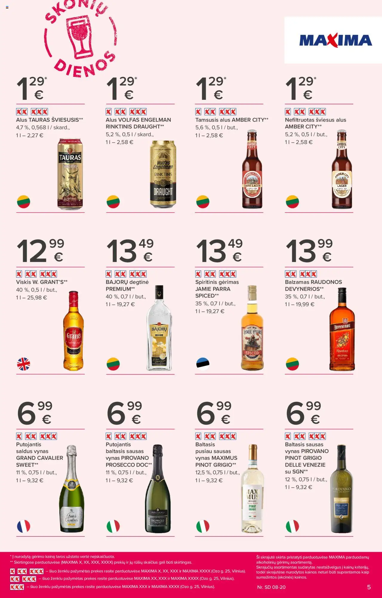 MAXIMA - Leidinys - Skonių dienos│galioja nuo 07.08.2025 | Puslapis: 5 | Prekių: Balzamas, Viskis, Vynas, Alus