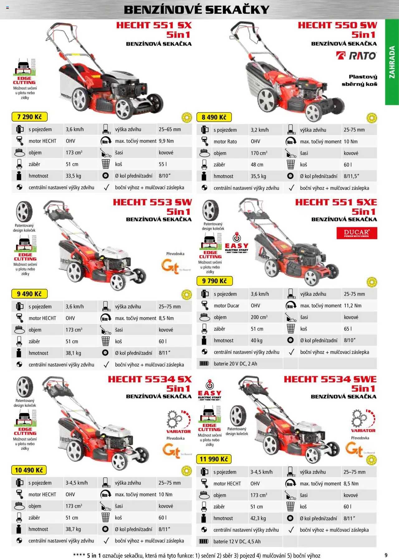 Hecht katalog - Jaro-léto 2025 od 22.04.2025 | Strana: 9 | Produkty: Zahrada, Sekačka, Baterie, Koš