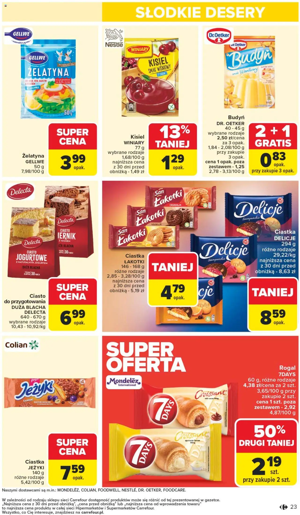 Carrefour Gazetka od 13.10.2025 | Strona: 23 | Produkty: Żelatyna, Ciasto, Ciastka