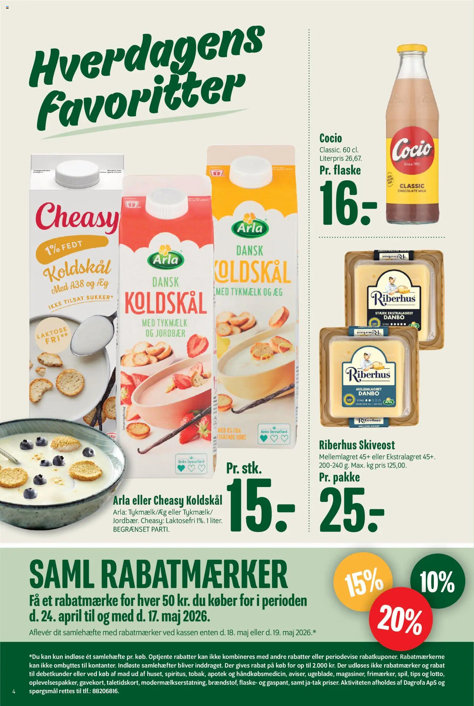 Min Købmand tilbudsavis – gyldig fra 24.04.2026 | Side: 4 | Produkter: Æg, Jordbær, Koldskål, Skiveost